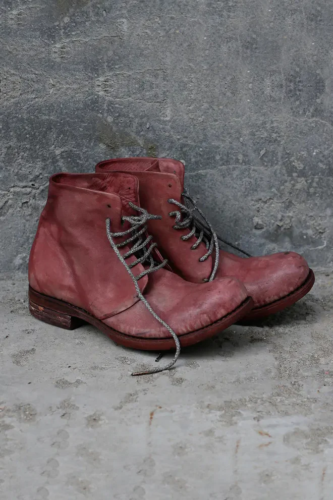 A DICIANNOVEVENTITRE (oil kangaroo leather craft ankle boots) S17－K6 PRUNE DP WO - Image 5