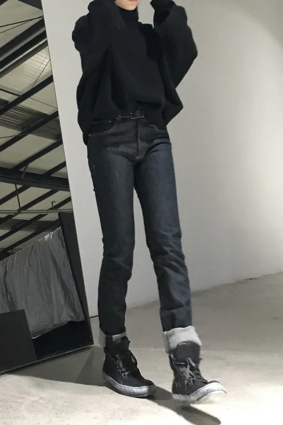 A1923 Oil-made kangaroo leather sports mid-high top shoes Handmade in Italy Vegetable tanned A1923-S17-019BLACK-ZANGQING Navy blue - Image 9