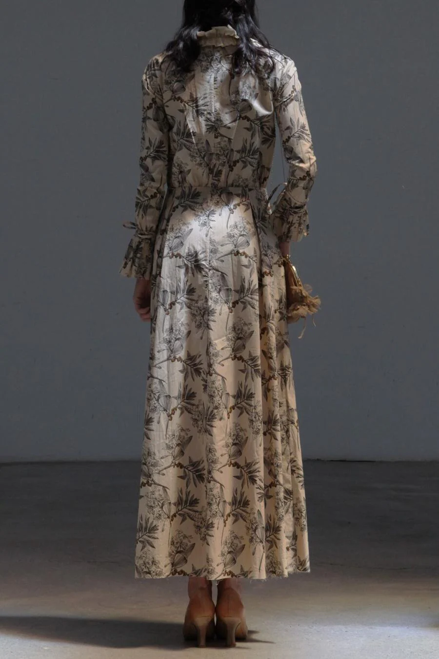 A Tentative Atelier A1919730 floral high collar printed shirt dress - Image 3