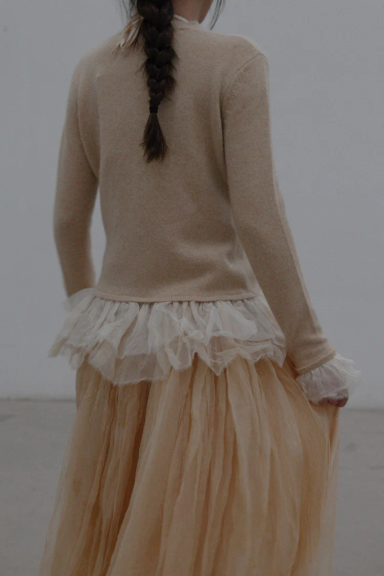 A Tentative Atelier Organza Ruffle Patch Cardigan A2122859 - Image 4