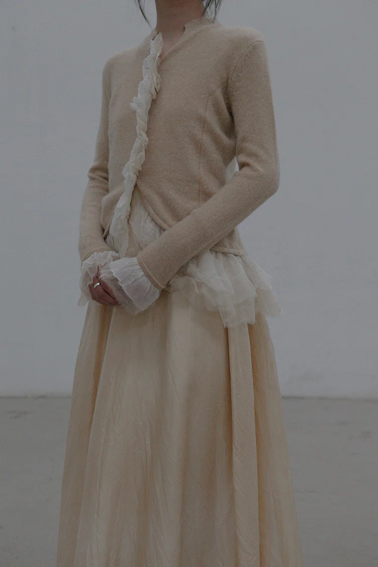 A Tentative Atelier Organza Ruffle Patch Cardigan A2122859 - Image 7