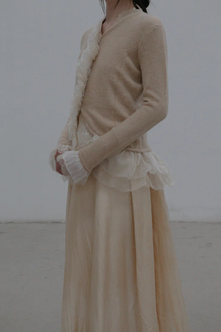 A Tentative Atelier Organza Ruffle Patch Cardigan A2122859 - Image 8
