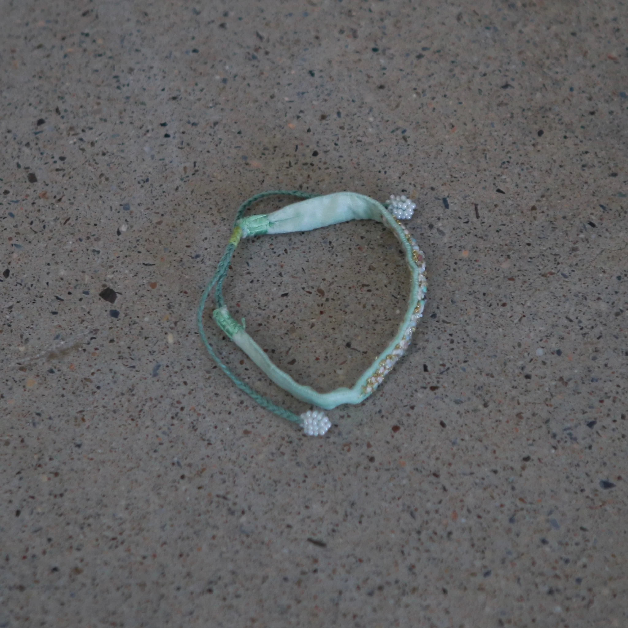 Antomoon silk and glass bead embroidered bracelet ATM-Antomoon-2-2-pastel palette (Antomoon-2-1) - Image 2