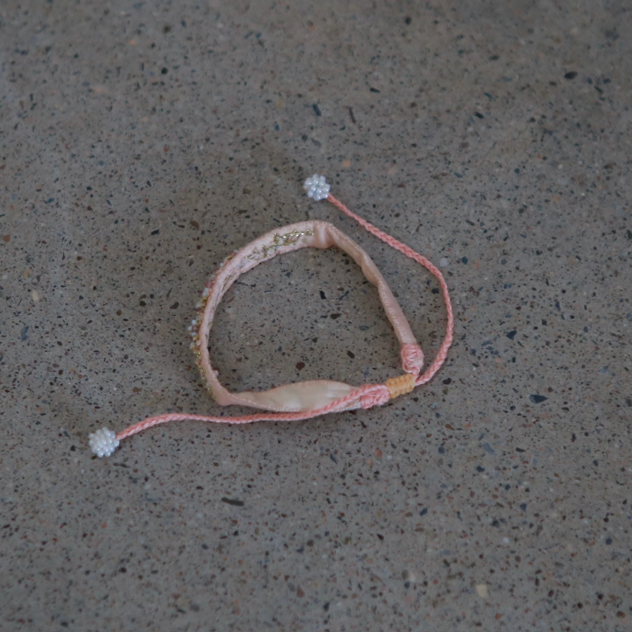 Antomoon silk and glass bead embroidered bracelet ATM-Antomoon-2-5-pastel palette (Antomoon-2-1) - Image 2