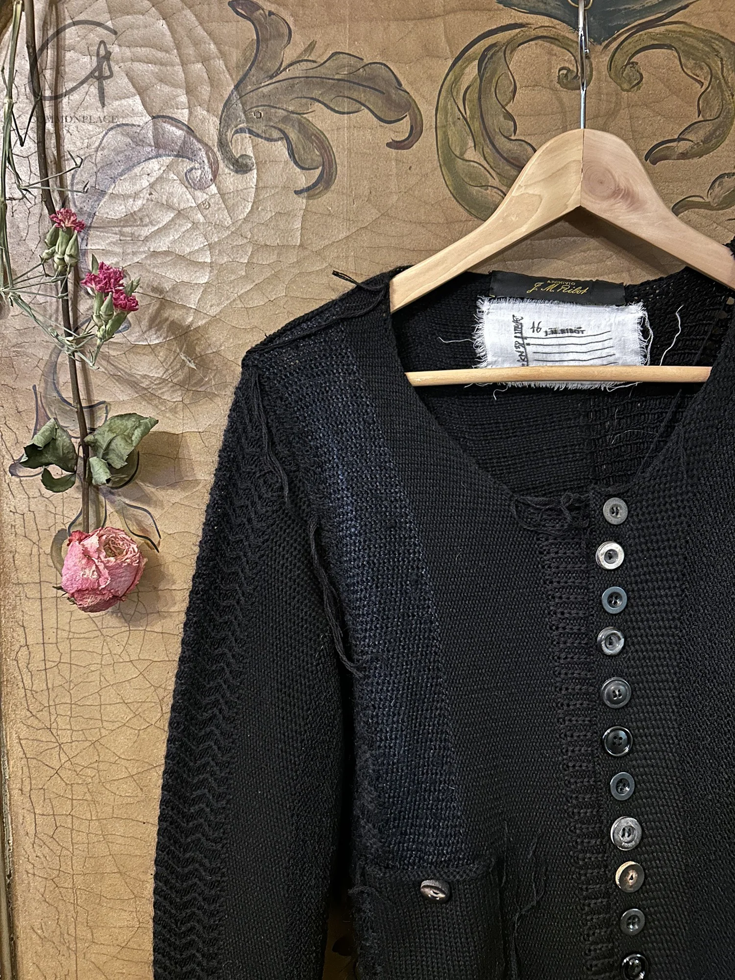 ARCHIVIO J.M.Ribot 24 Autumn/Winter Knitted Sweater Italy AJM-KN38/STRIPES/BLACK-HSTW Black - Image 7