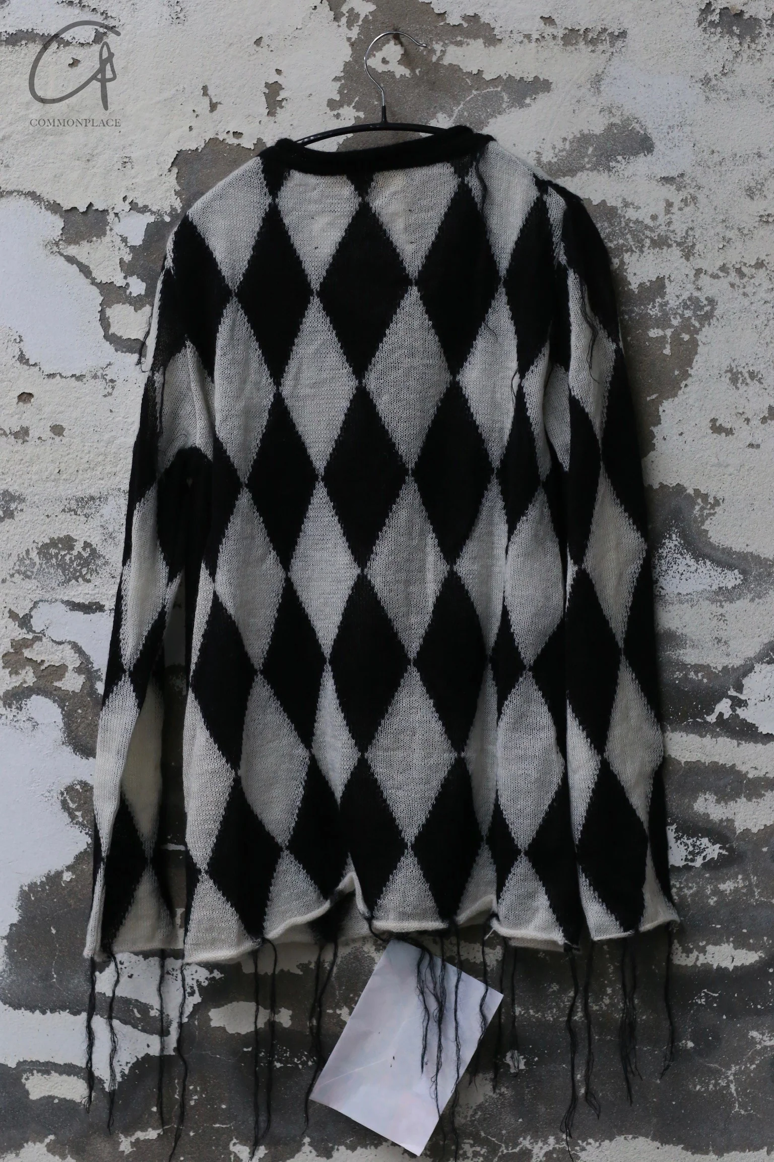 ARCHIVIO J.M.Ribot 24 Autumn/Winter Knitted Sweater Italy AJM-KN39/ROMBI-0 Black and White - Image 4