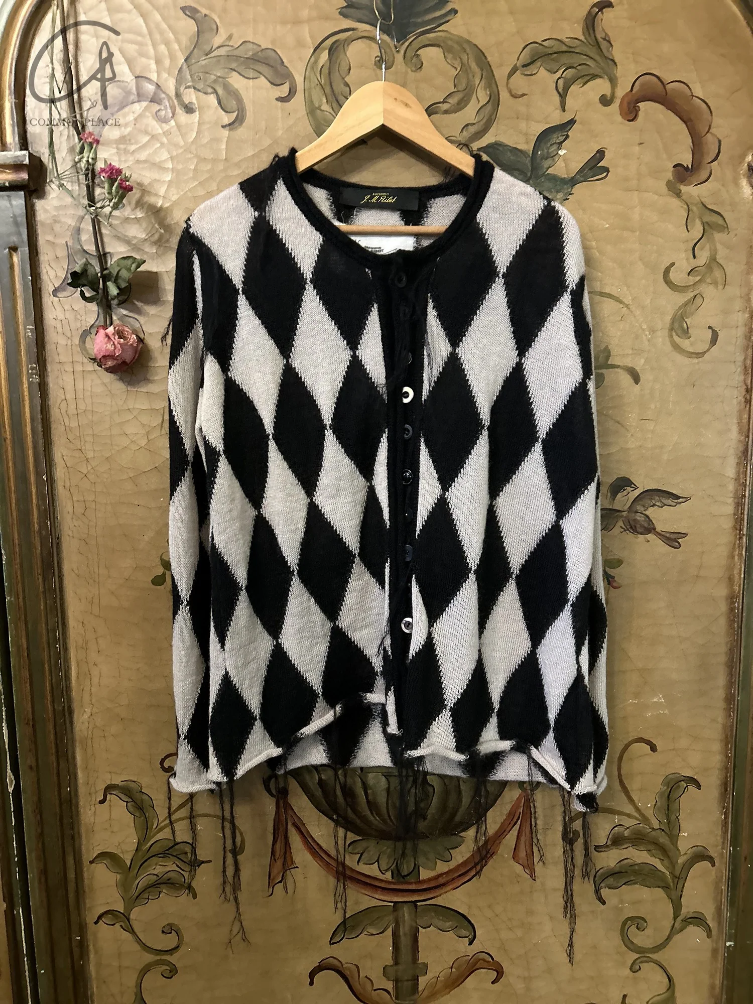 ARCHIVIO J.M.Ribot 24 Autumn/Winter Knitted Sweater Italy AJM-KN39/ROMBI-0 Black and White - Image 5