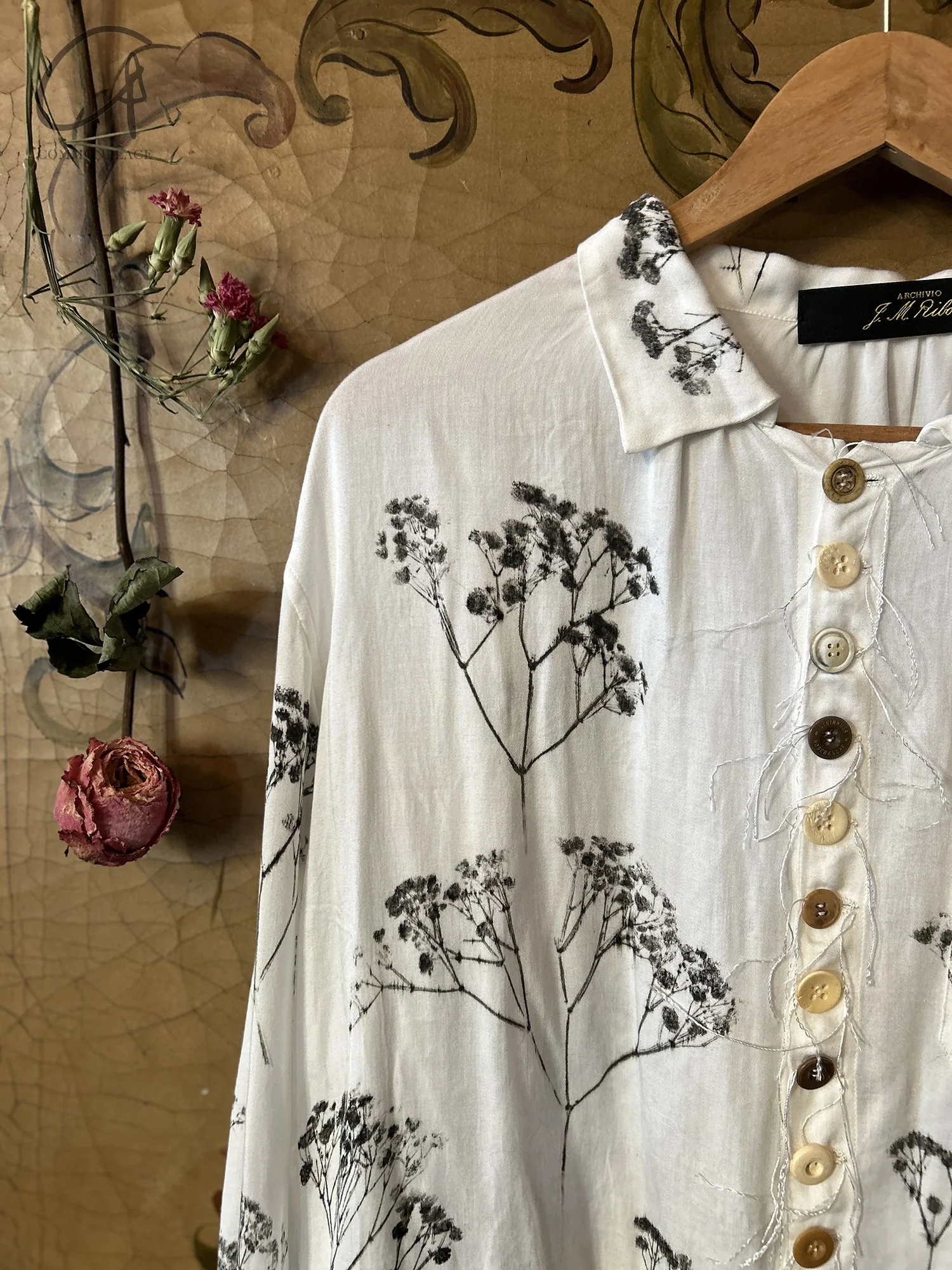 ARCHIVIO J.M.Ribot 24 Autumn/Winter Natural Dyed Worker Shirt Italy AJM-W27/MI/ND-0 White - Image 5