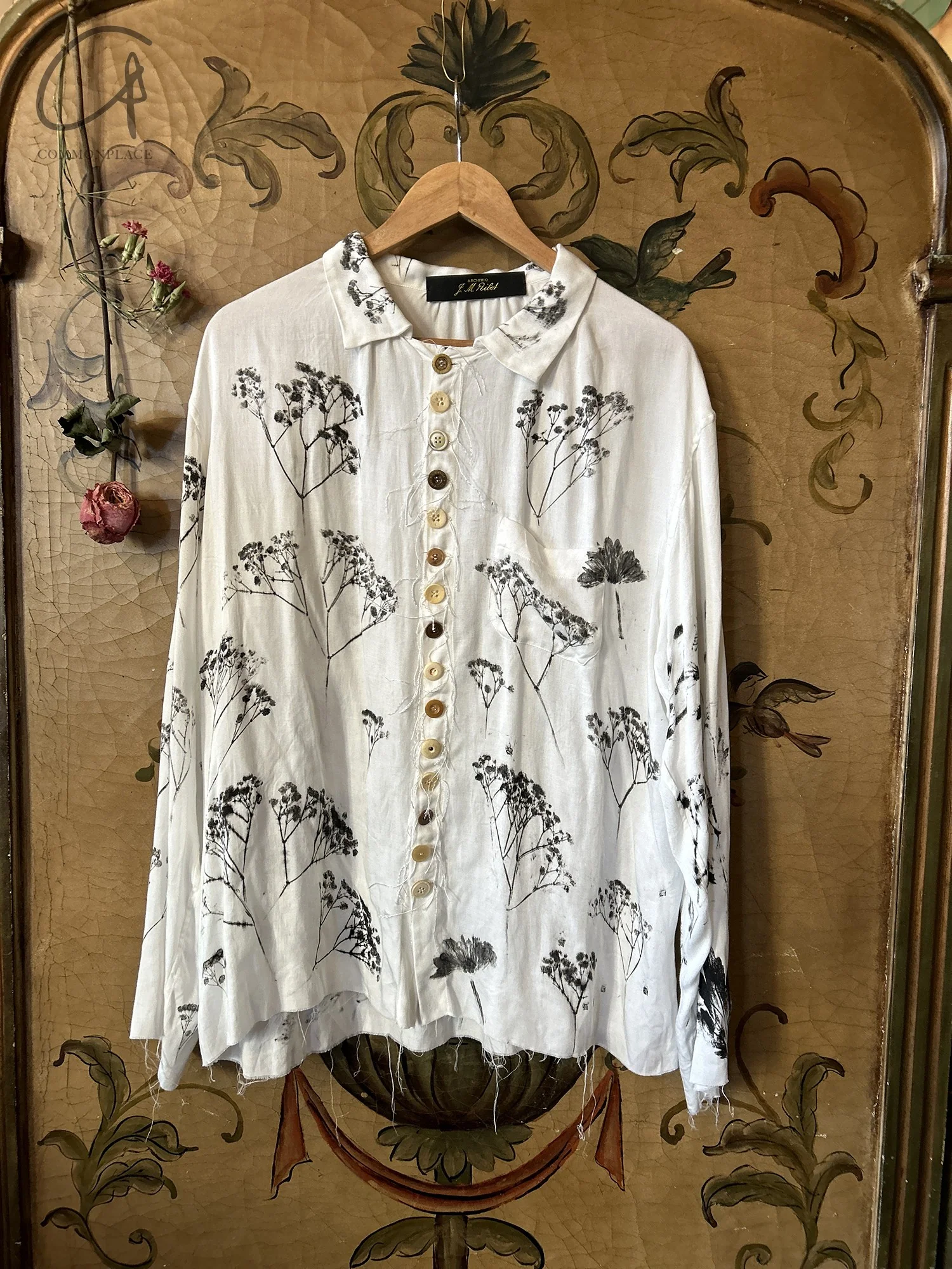 ARCHIVIO J.M.Ribot 24 Autumn/Winter Natural Dyed Worker Shirt Italy AJM-W27/MI/ND-0 White - Image 6