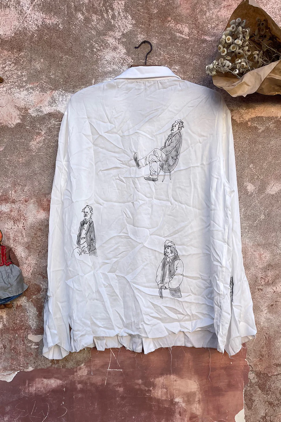 Archivio J.M.Ribot Hand -painted shirt W27/Mi/Sketch - Image 12