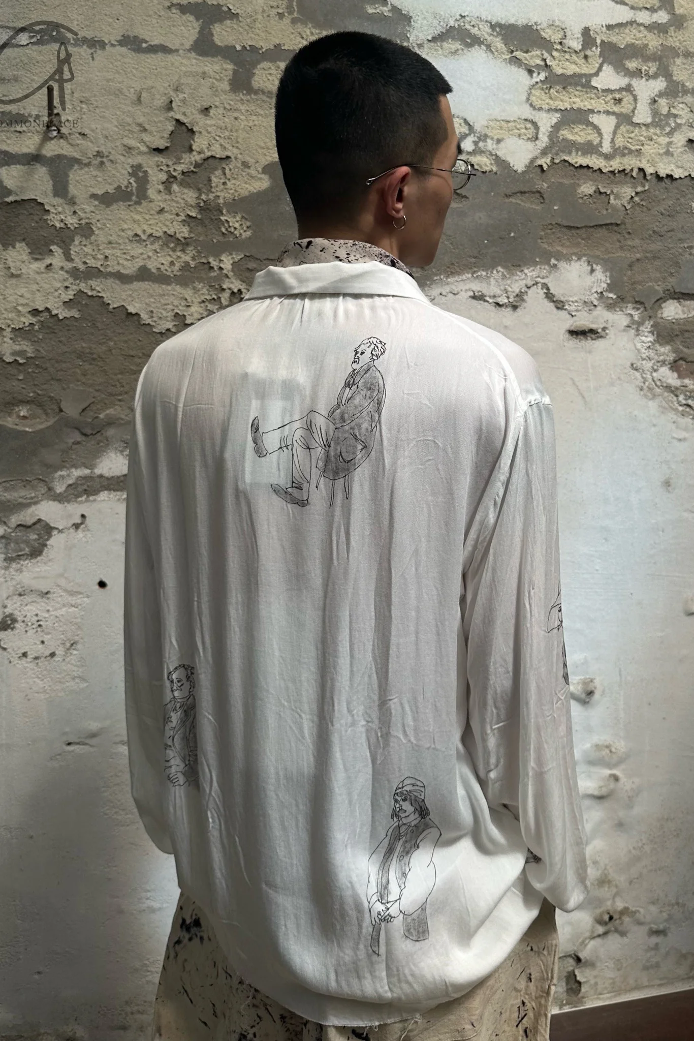 Archivio J.M.Ribot Hand -painted shirt W27/Mi/Sketch - Image 14