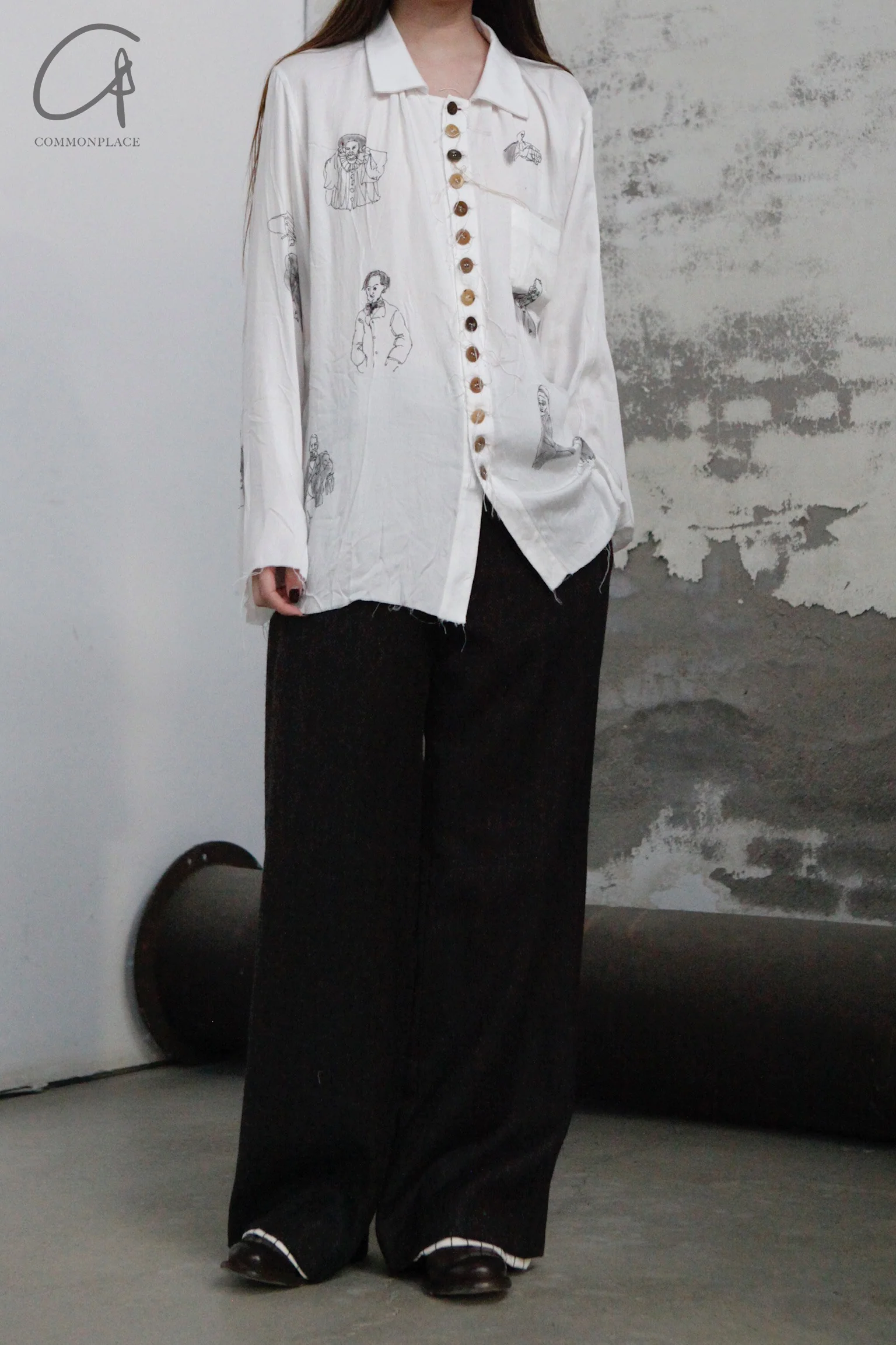 Archivio J.M.Ribot Hand -painted shirt W27/Mi/Sketch - Image 2