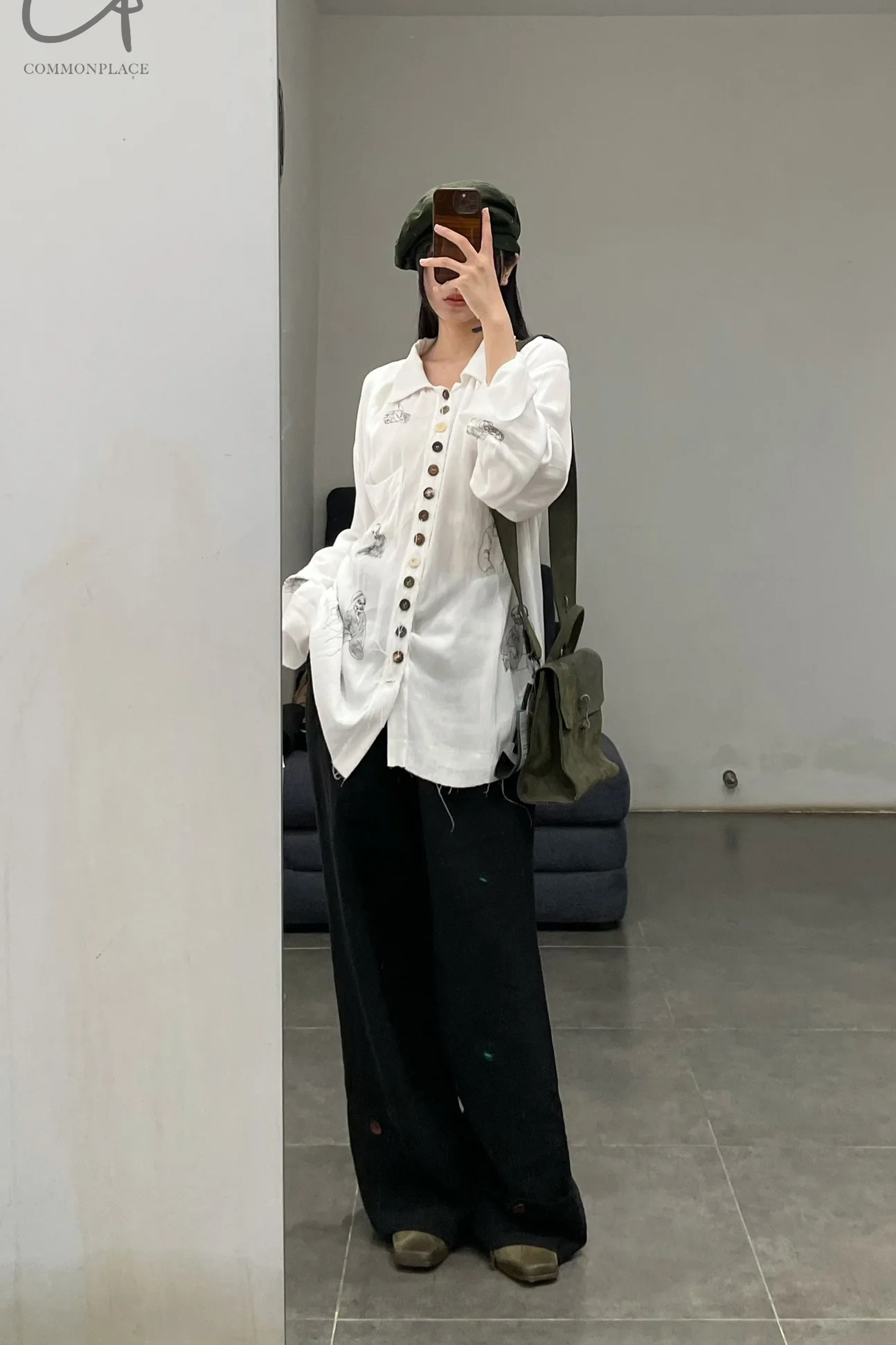 Archivio J.M.Ribot Hand -painted shirt W27/Mi/Sketch - Image 26