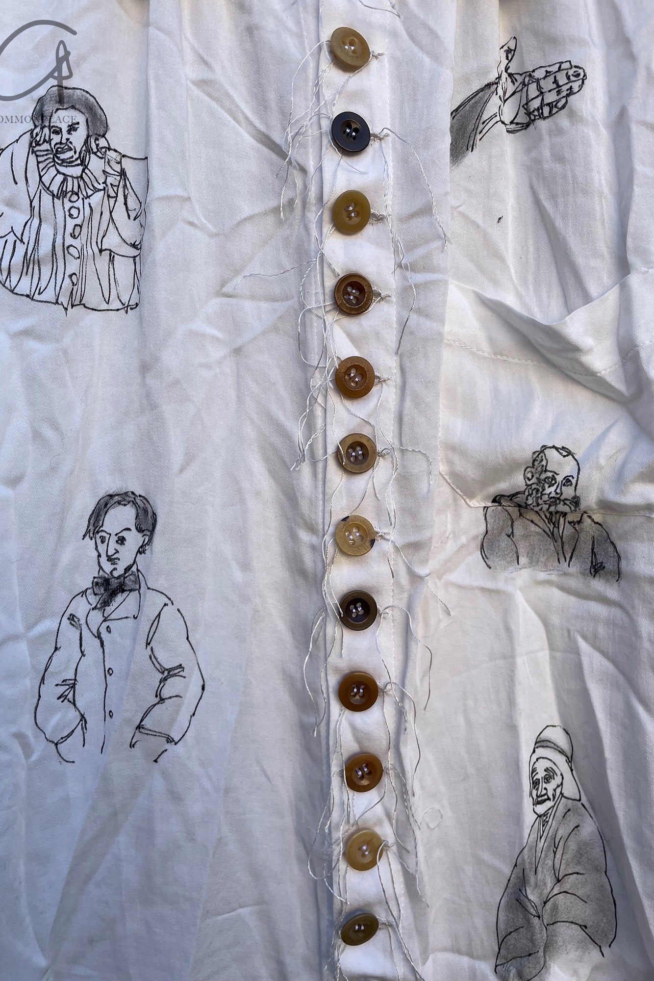 Archivio J.M.Ribot Hand -painted shirt W27/Mi/Sketch - Image 6