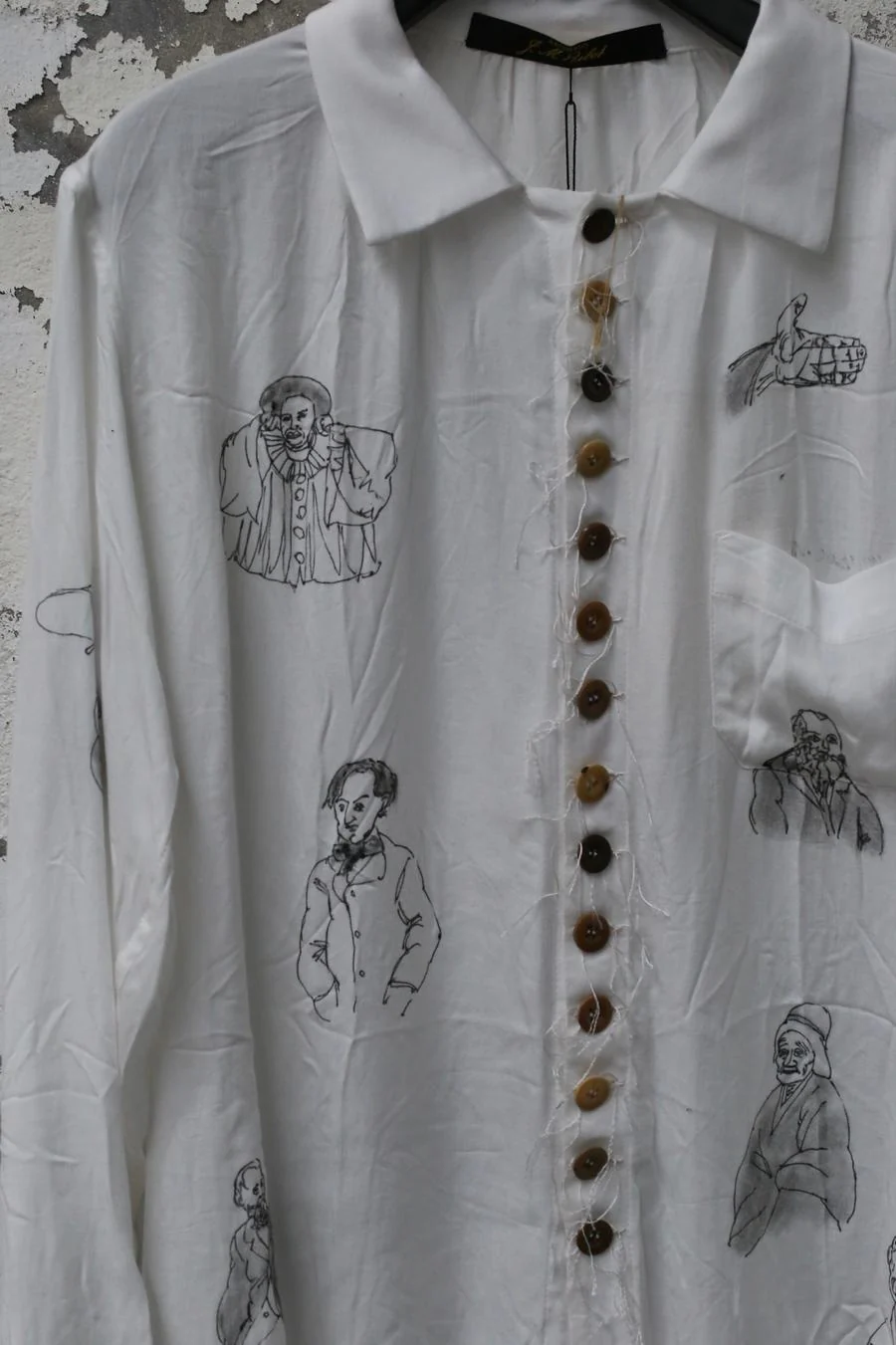 Archivio J.M.Ribot Hand -painted shirt W27/Mi/Sketch - Image 7