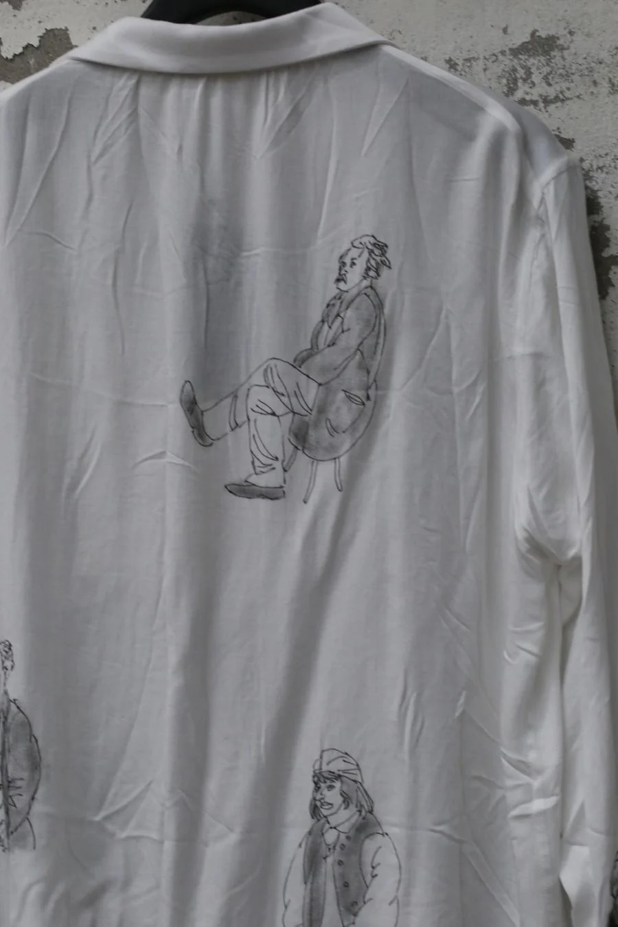 Archivio J.M.Ribot Hand -painted shirt W27/Mi/Sketch - Image 8