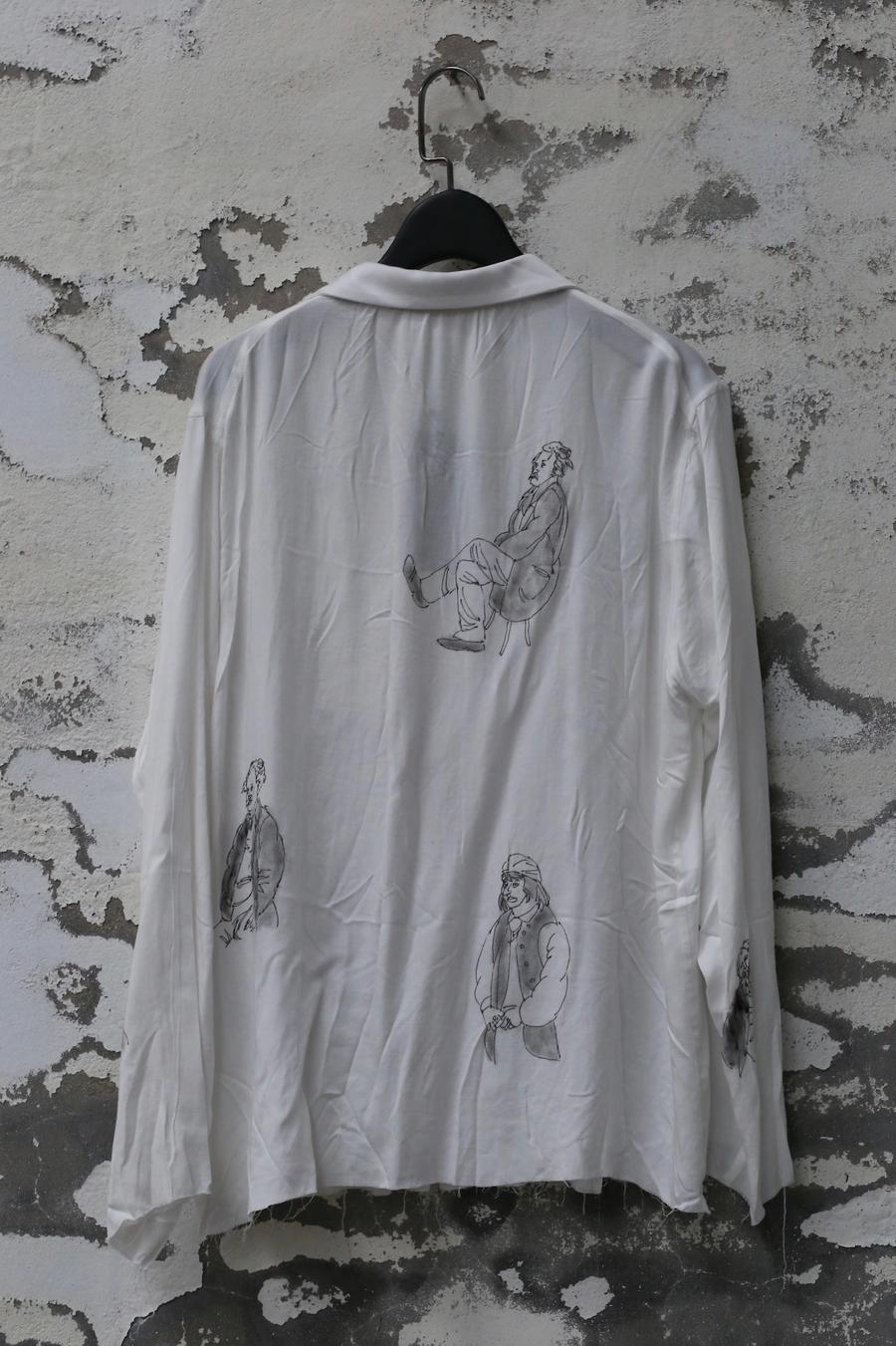 Archivio J.M.Ribot Hand -painted shirt W27/Mi/Sketch - Image 9