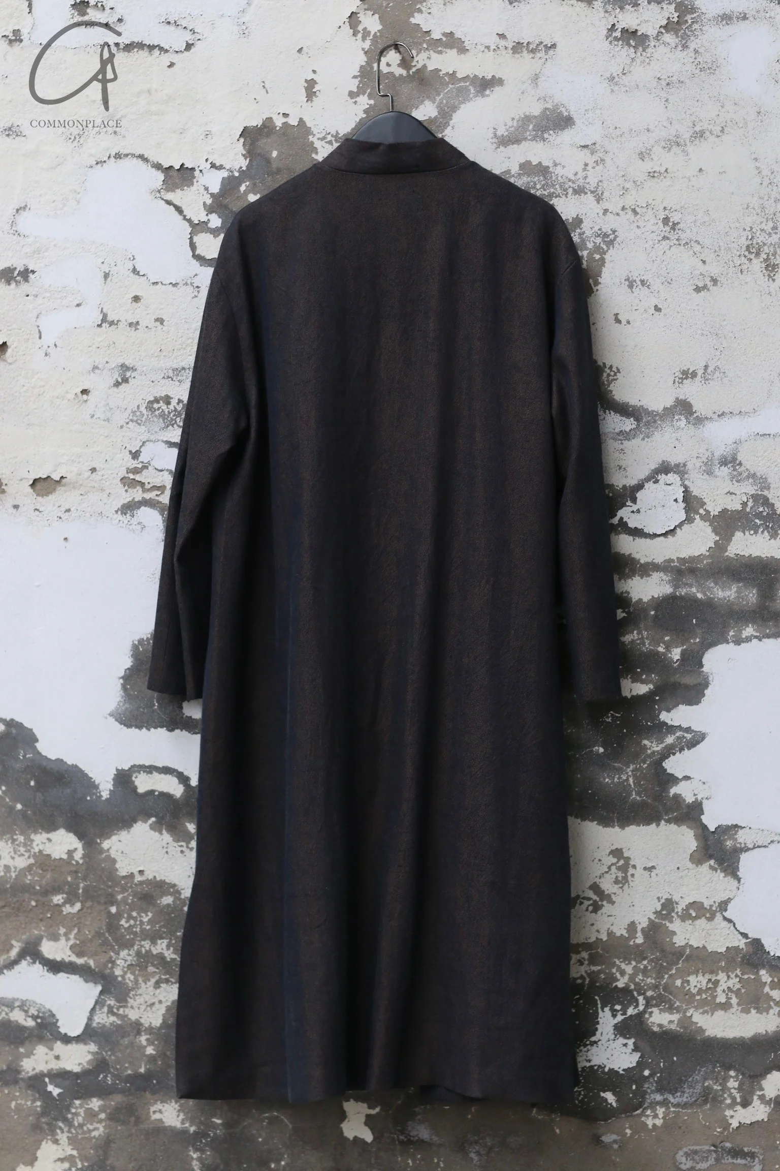 AVIVA JIFEI XUE 24 Autumn and Winter Wool Linen Denim Long Kimono Jacket AJX-FW24-LKJ-WLD-NZ Denim - Image 4