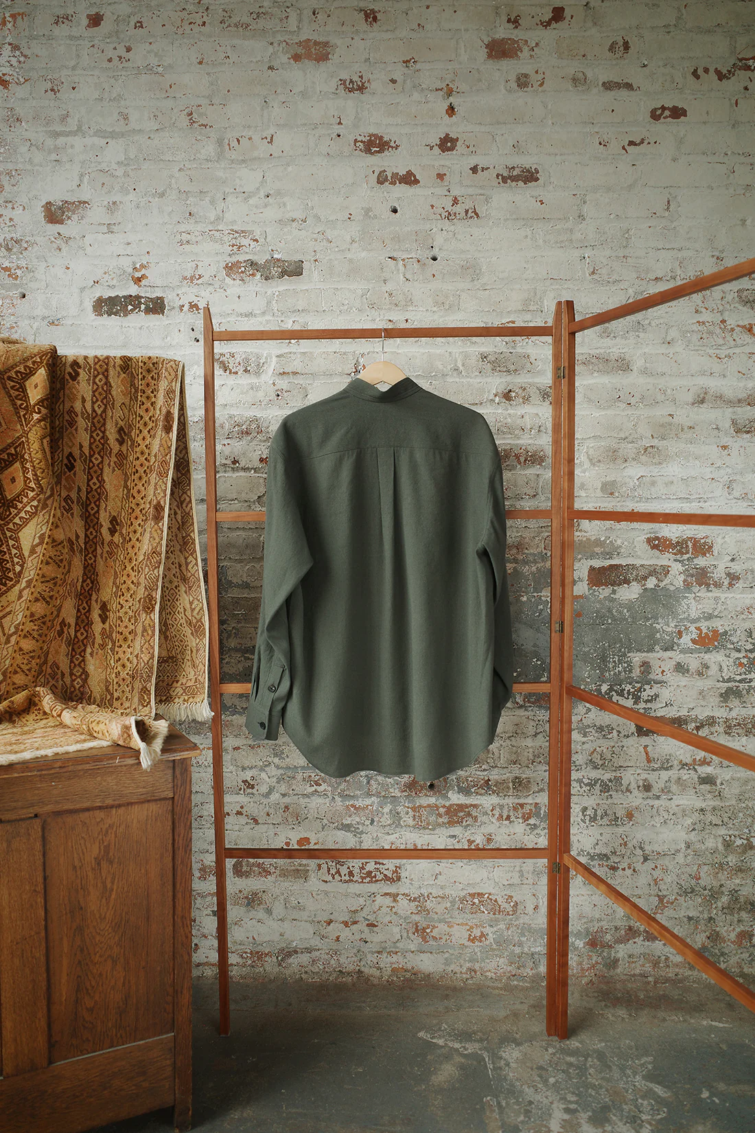 AVIVA JIFEI XUE 25 Autumn and Winter Stand Collar Shirt AJX-FW25-SCS-PWW-Pine - Image 6