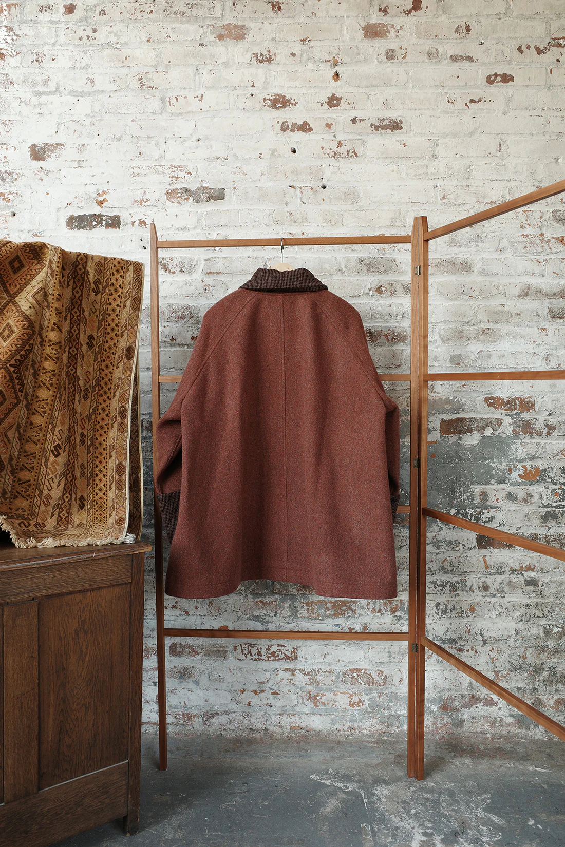 AVIVA JIFEI XUE 25 Autumn/Winter A-line Contrast Color Mac Jacket AJX-FW25-ALCMC-MRBWH-Madder Red - Image 8