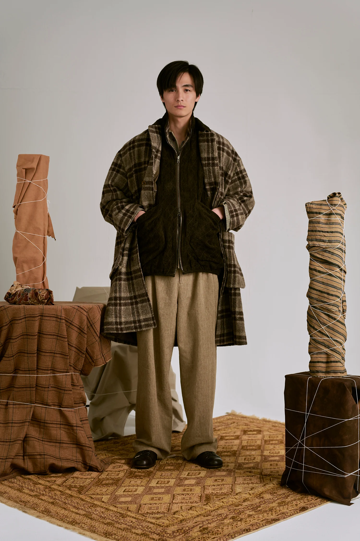 AVIVA JIFEI XUE 25 Autumn/Winter Contrast Color Mac Jacket/Cocoon Pants AJX-FW25-CMC-NBBWC-Natural Brown Jacket - Image 7