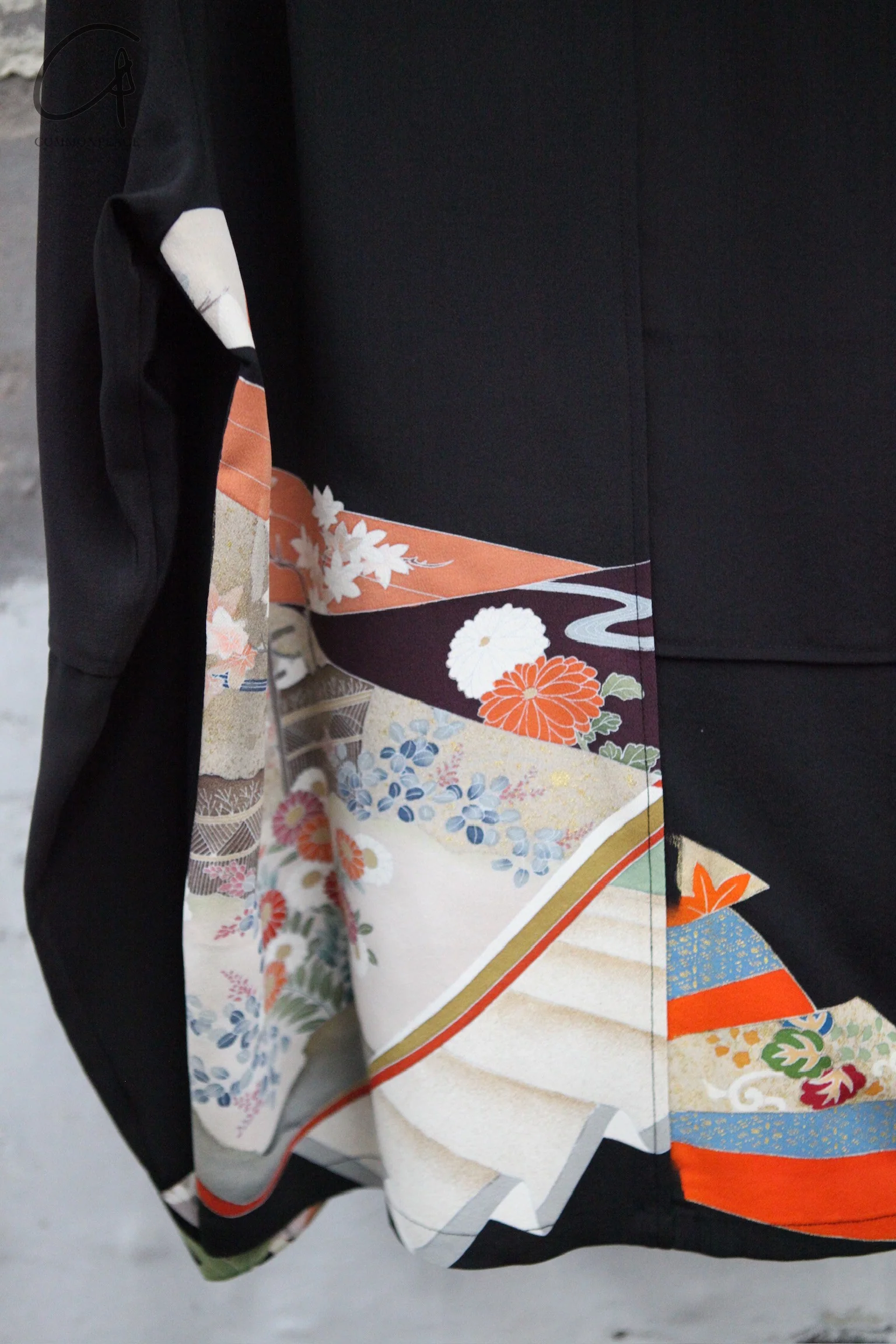 Aviva Jifei Xue Antique Fabric Silk Splicing Handmade Kimono Long Sleeve Shirt Collection AJX-CO-KPLS-BLK-HEI 10 - Image 2