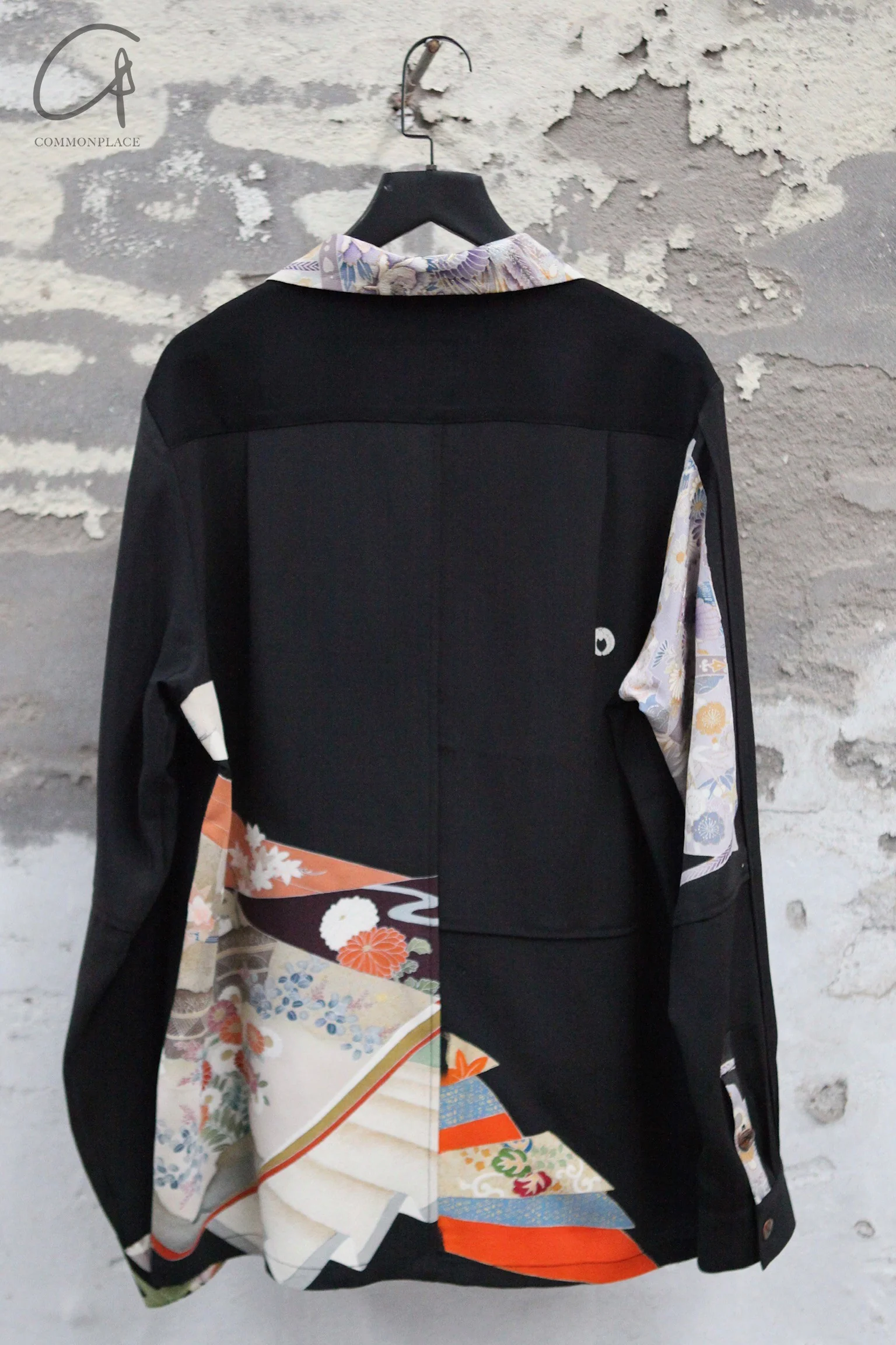 Aviva Jifei Xue Antique Fabric Silk Splicing Handmade Kimono Long Sleeve Shirt Collection AJX-CO-KPLS-BLK-HEI 10 - Image 4