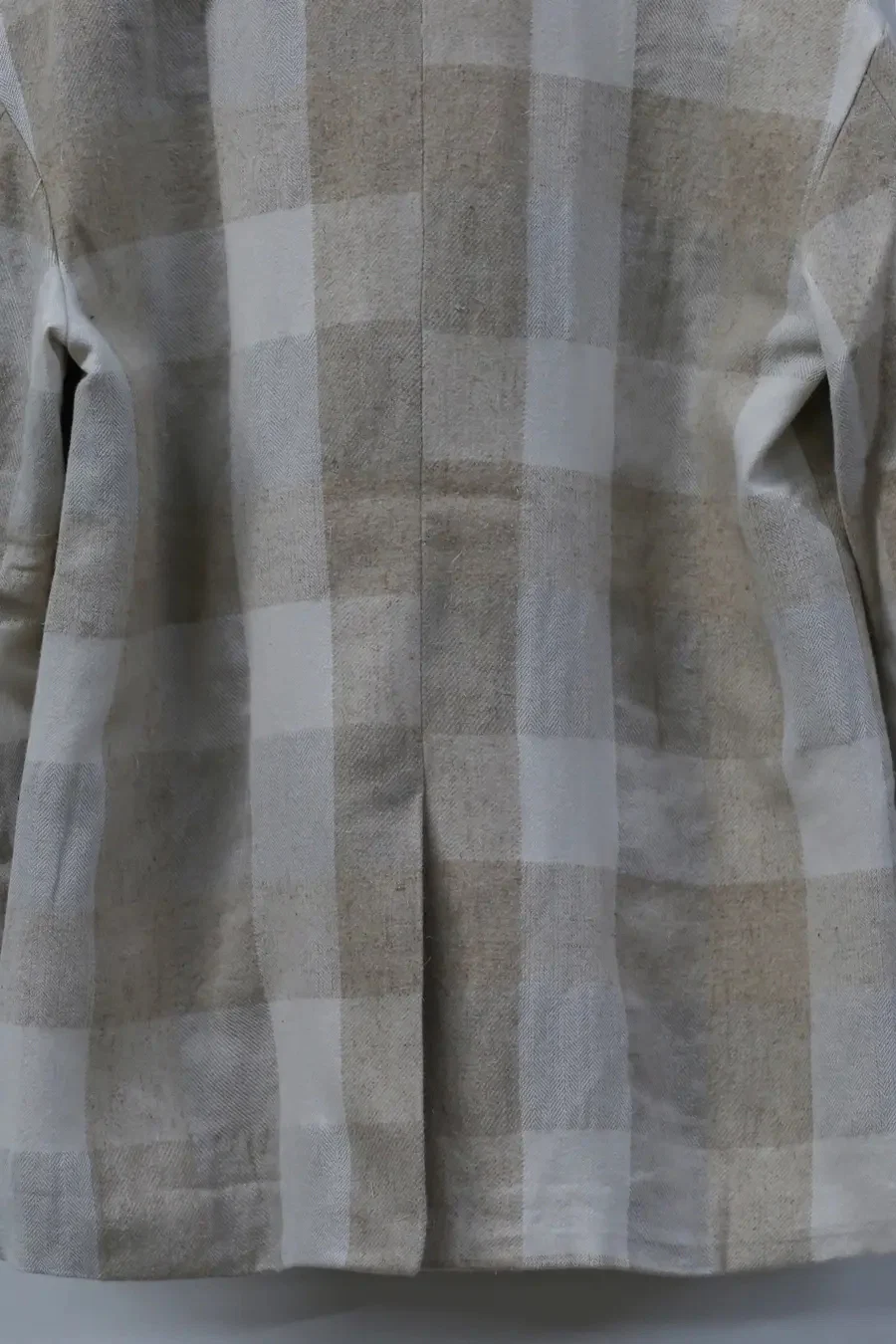 AVIVA JIFEI XUE A21-DBJ Vintage Deer Hair Blend Beige Check Double Breasted Leisure - Image 6