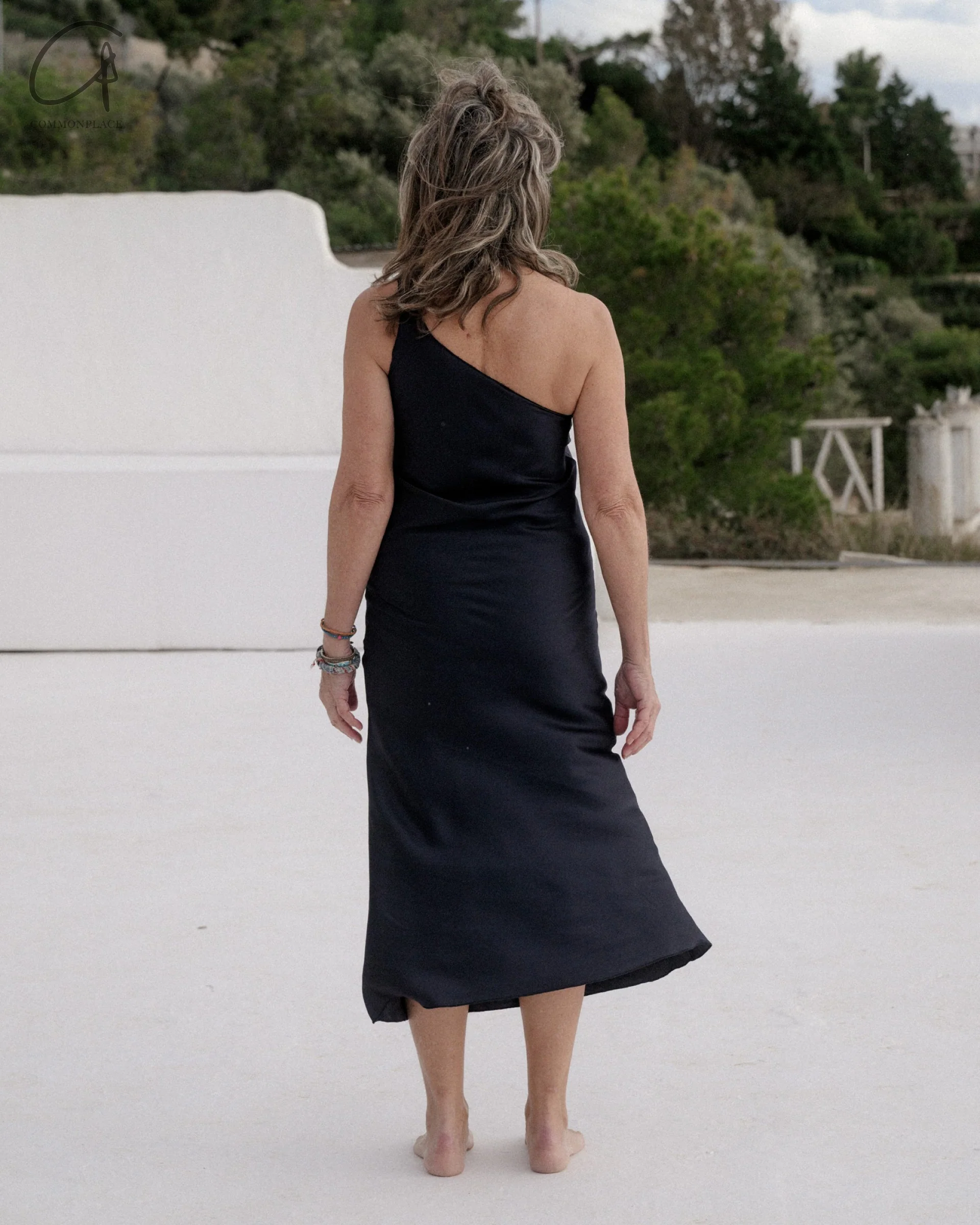 BASERANGE 24 Autumn and Winter One-shoulder Dress Portugal BAS-DROSD-VI-WI24-LH Blue Black - Image 10