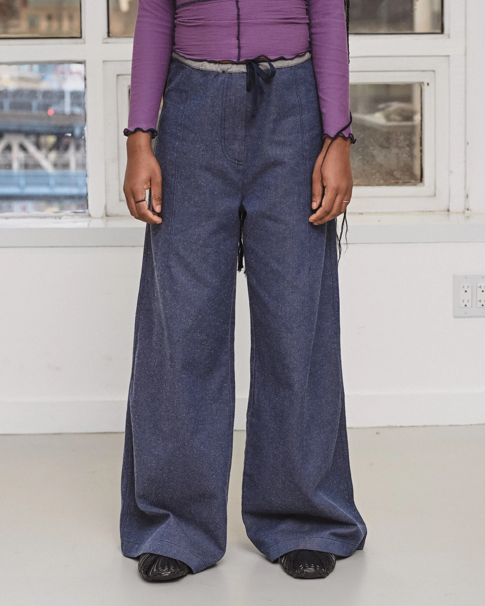 BASERANGE 25 Fall/Winter ARTHUR LOOSE Loose-fitting Casual Pants BAS-PAALP-DE-AU25-RECYCLED INDIGO (PAALP  PAARL) - Image 10