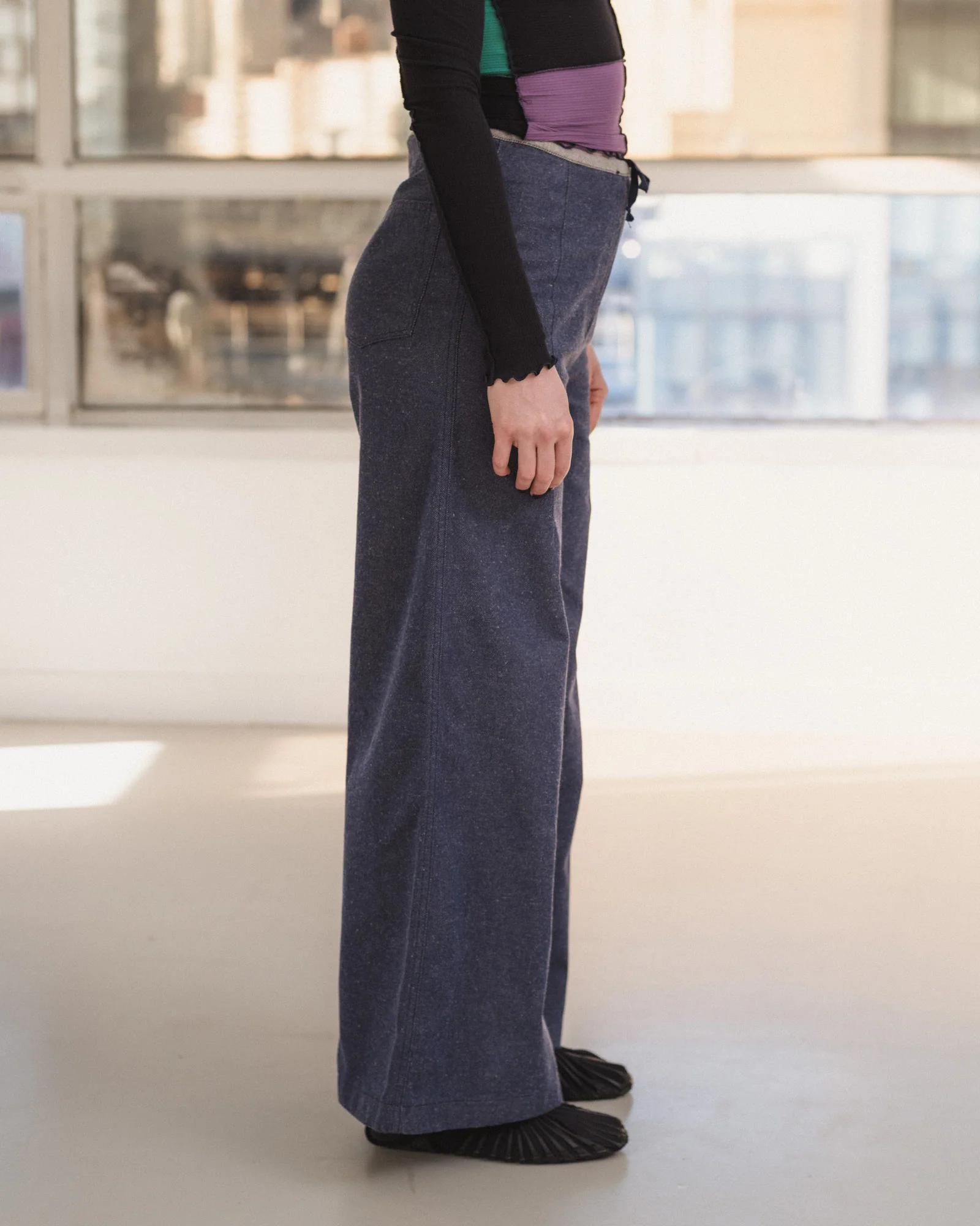 BASERANGE 25 Fall/Winter ARTHUR LOOSE Loose-fitting Casual Pants BAS-PAALP-DE-AU25-RECYCLED INDIGO (PAALP  PAARL) - Image 12