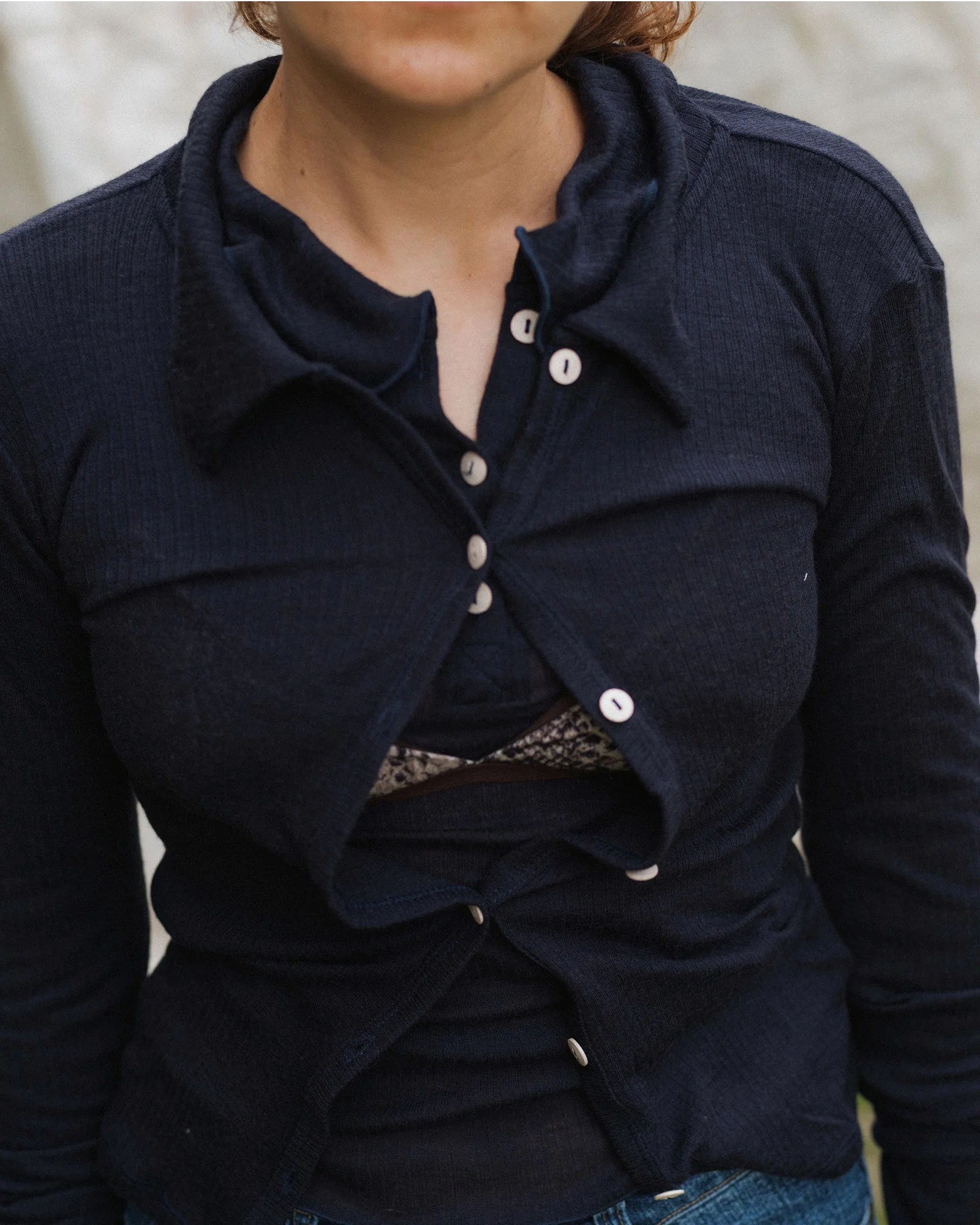 BASERANGE 25 Fall/Winter COSME Shirt BAS-TTCOS-WR-WI25-MURANO NAVY - Image 8
