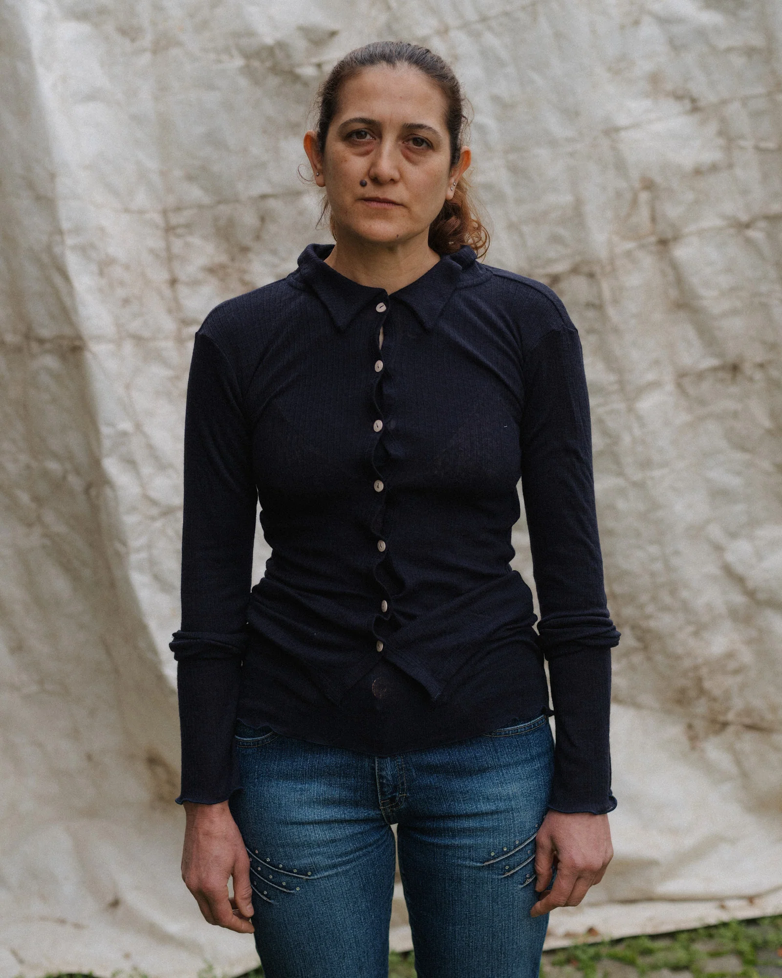 BASERANGE 25 Fall/Winter COSME Shirt BAS-TTCOS-WR-WI25-MURANO NAVY - Image 9
