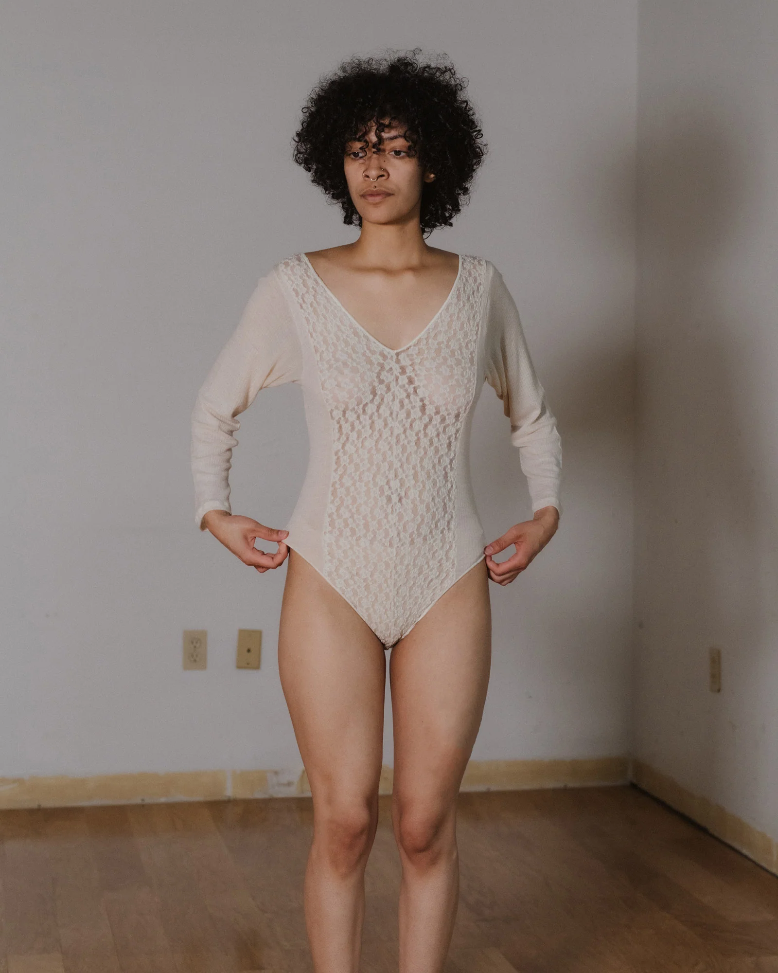 BASERANGE 25 Spring/Summer New Trend Long Sleeve Bodysuit BAS-ONCRL-LA-SP25-UNDYED - Image 11