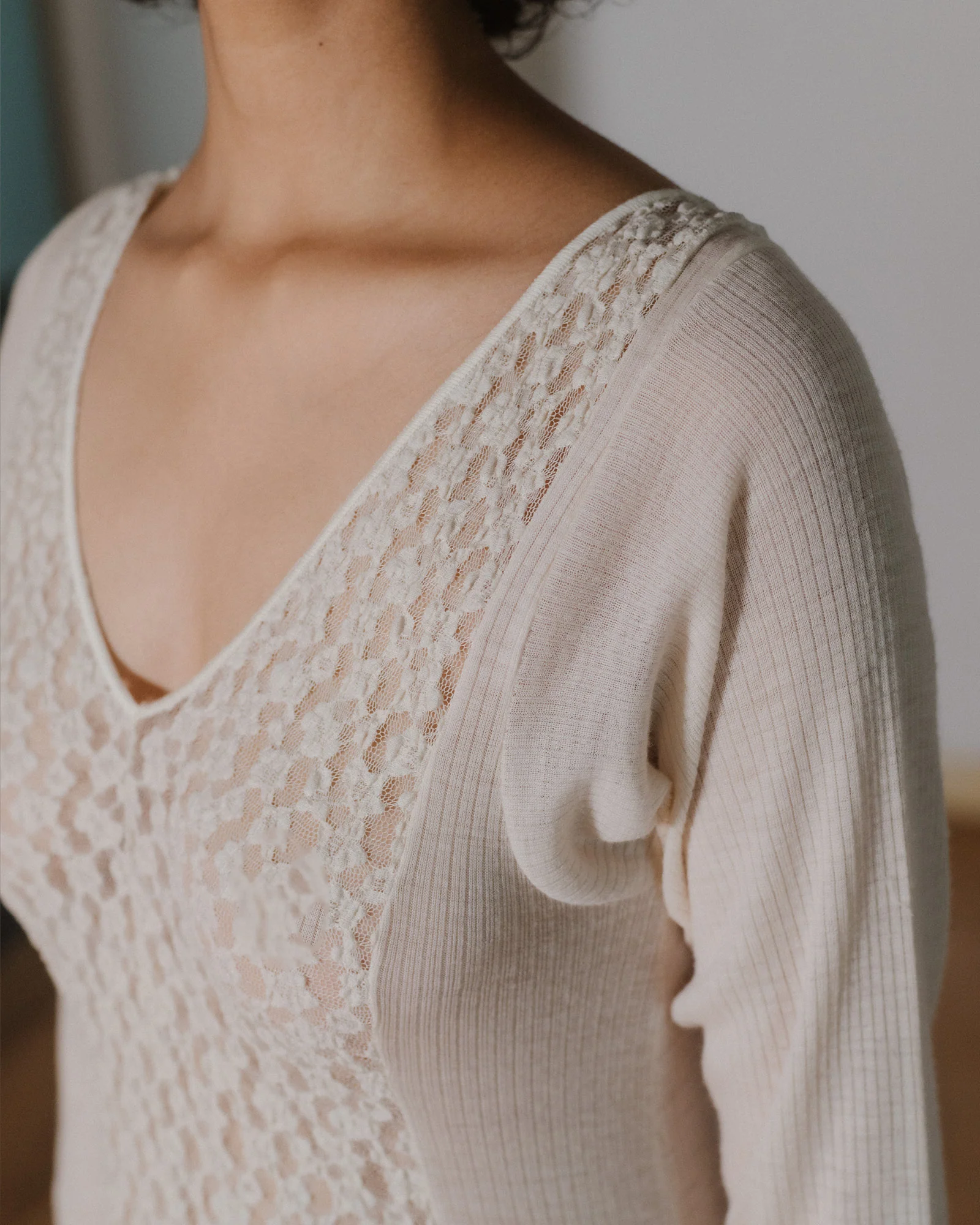 BASERANGE 25 Spring/Summer New Trend Long Sleeve Bodysuit BAS-ONCRL-LA-SP25-UNDYED - Image 7