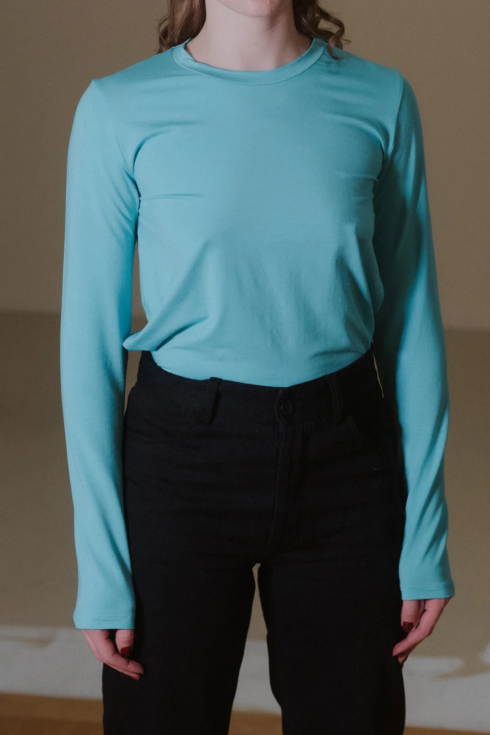 BASERANGE Classic Bamboo Fiber Bamboo Cotton Long Sleeve T-Shirt Collection Round Neck Bottoming Shirt France BAS-TOLS-BL-SP25-LSS Turquoise TOLS-BL-000 - Image 7