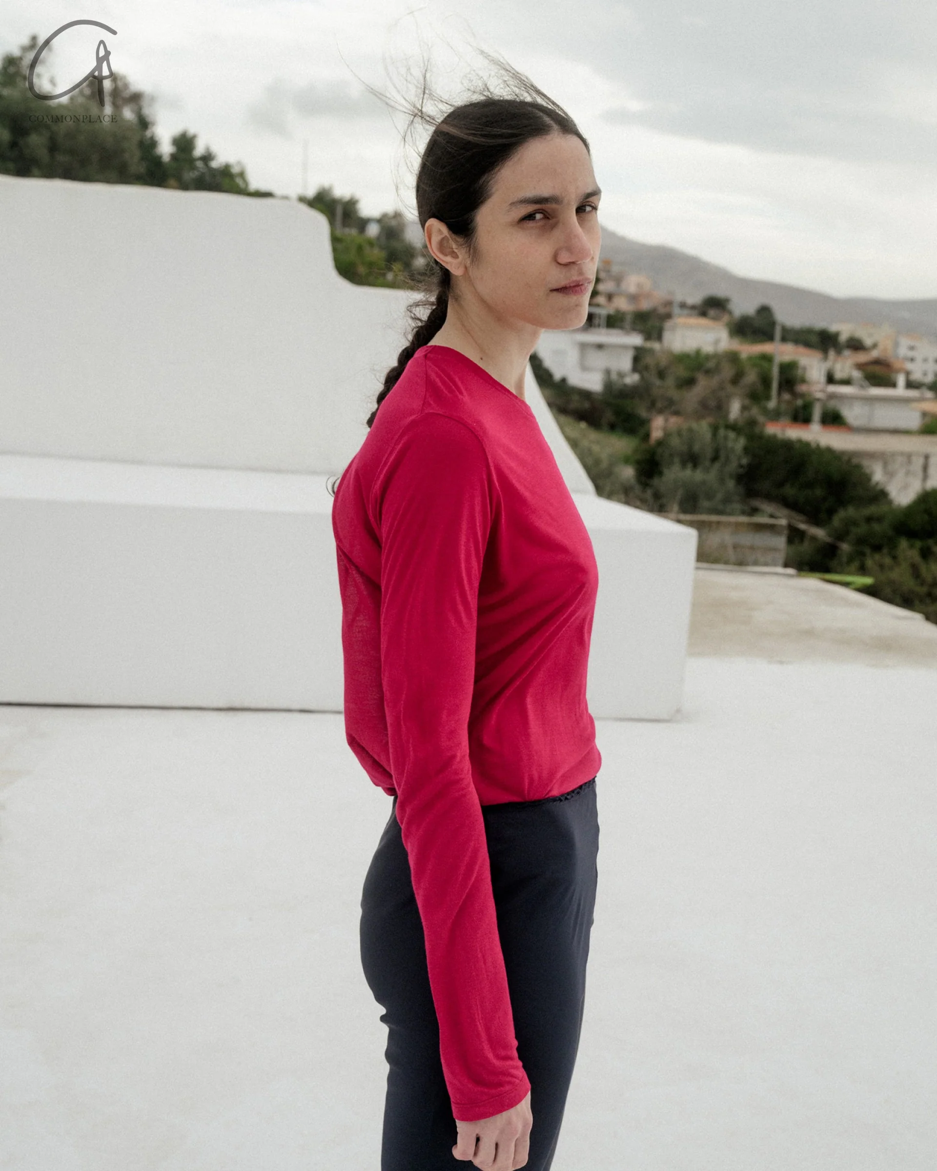 BASERANGE Classic Bamboo Fiber Bamboo Cotton Long Sleeve T-Shirt Series Collection Round Neck Bottoming Shirt France BAS-TOLS-BA-WI24-FUSHIA TOLS-BL-000 FUSHIA TOLS-BA-WI24 - Image 8