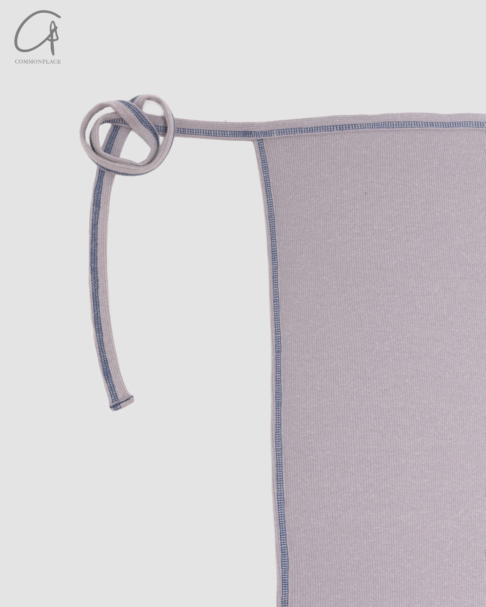 BASERANGE Cotton and Linen Ribbed Wrap Skirt Portugal BAS-SKGW-CH-WI24-HL Gray Blue - Image 11