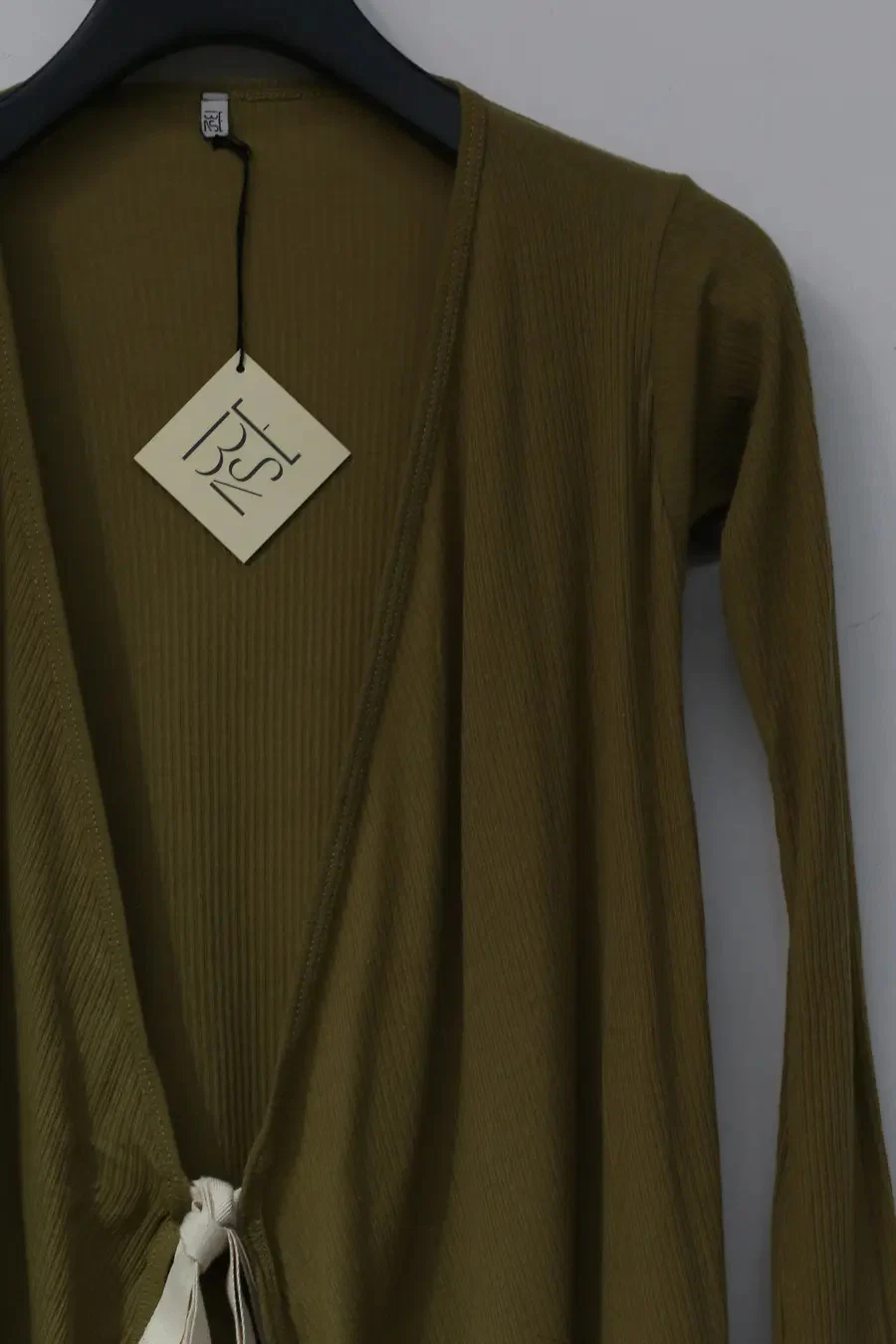 BASERANGE Cotton Long Sleeve Cardigan TTOW-RB-WI21 Green - Image 3