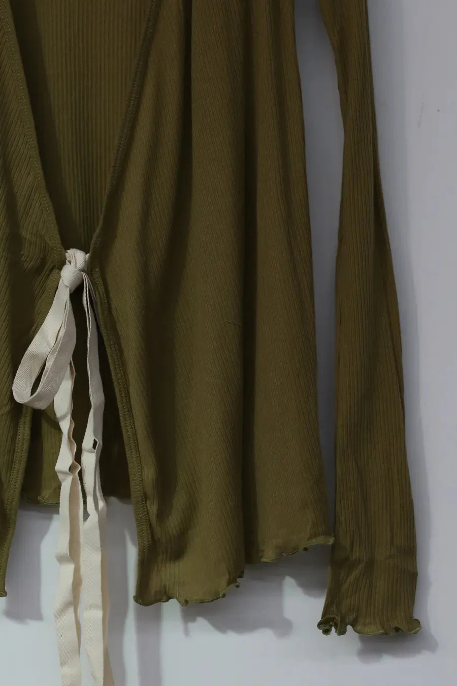 BASERANGE Cotton Long Sleeve Cardigan TTOW-RB-WI21 Green - Image 4
