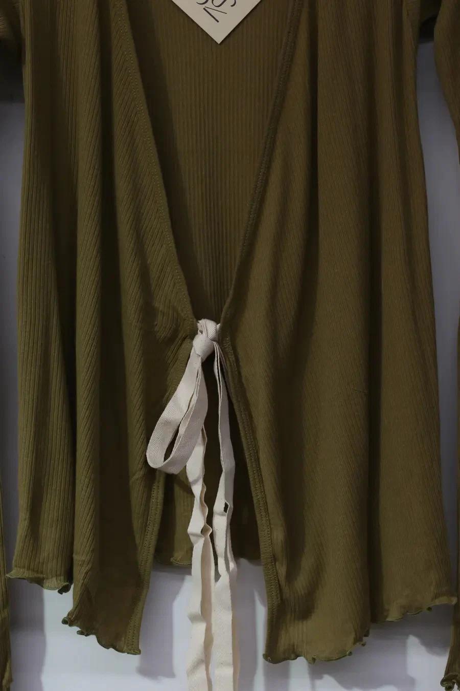 BASERANGE Cotton Long Sleeve Cardigan TTOW-RB-WI21 Green - Image 5