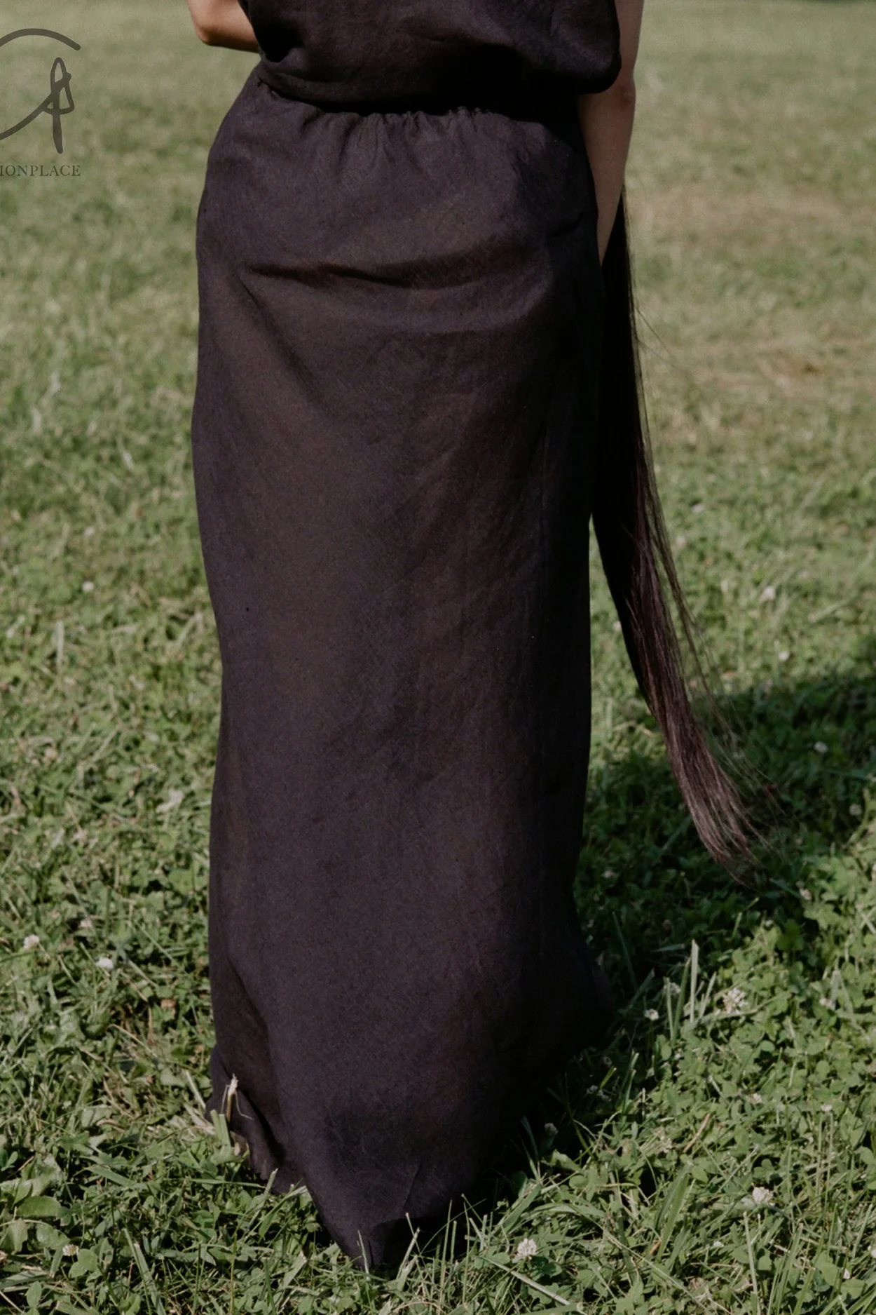 BASERANGE Linen Skirt Portugal BAS-SKDY-SL-000-HEI Black - Image 10