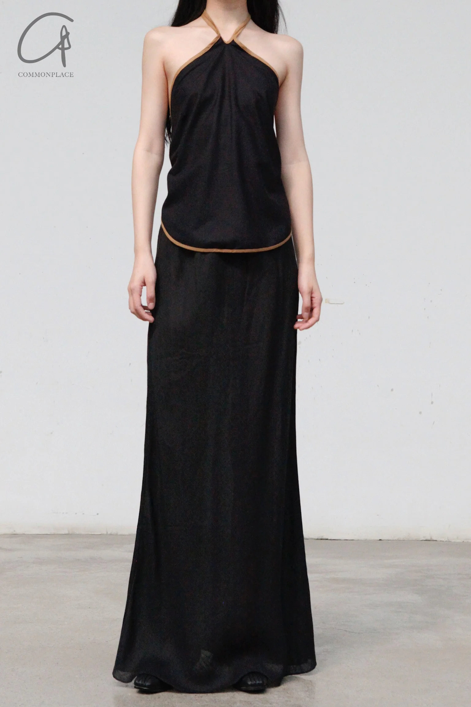 BASERANGE Linen Skirt Portugal BAS-SKDY-SL-000-HEI Black - Image 2
