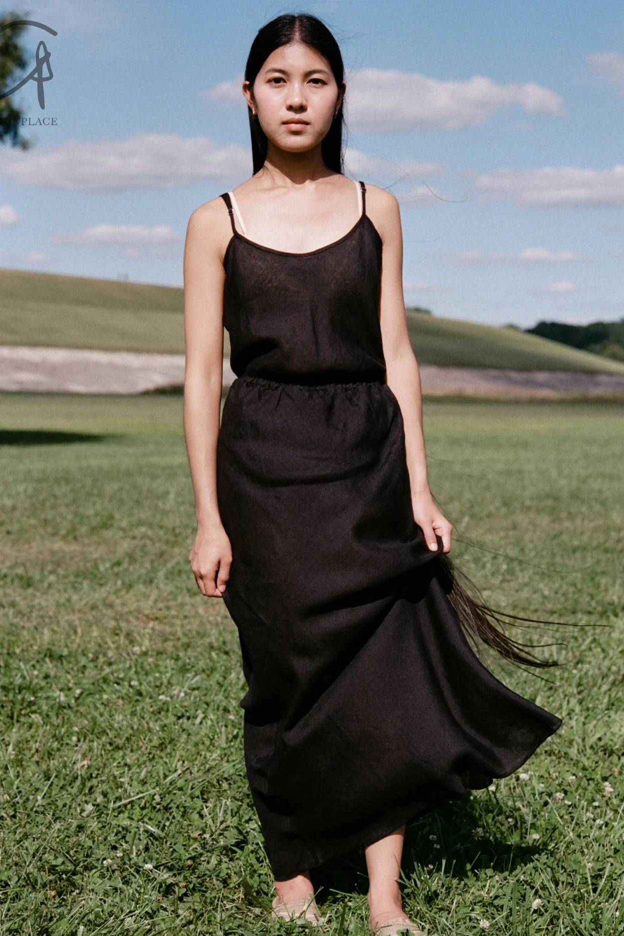 BASERANGE Linen Skirt Portugal BAS-SKDY-SL-000-HEI Black - Image 9