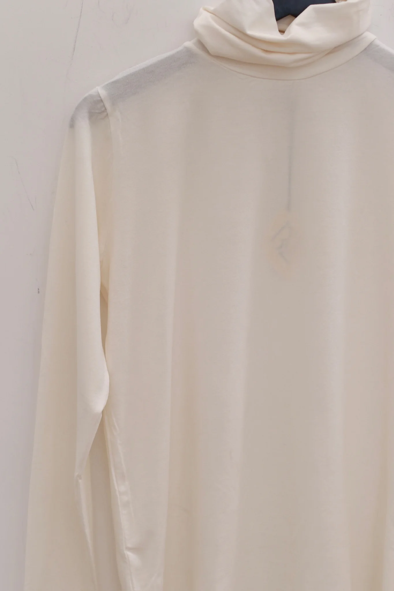 BASERANGE French bamboo fiber high collar T-shirt top soft and comfortable skin-friendly BAS-TOTN-BL-000-UNDYED - Image 2
