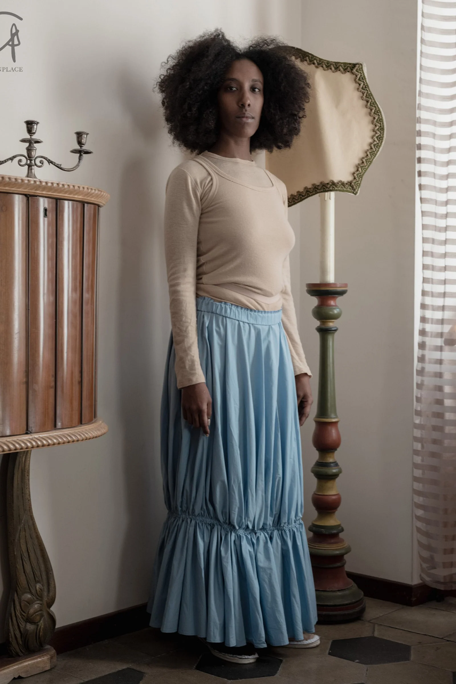 BASERANGE LUCE skirt SKLUC-PO-WI23 blue - Image 10