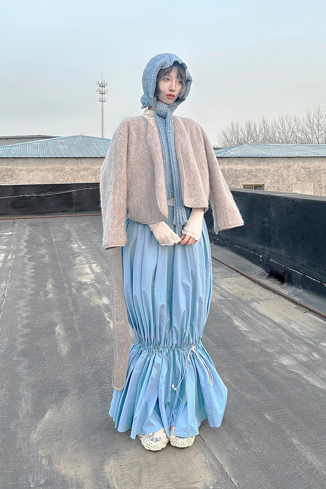 BASERANGE LUCE skirt SKLUC-PO-WI23 blue - Image 12