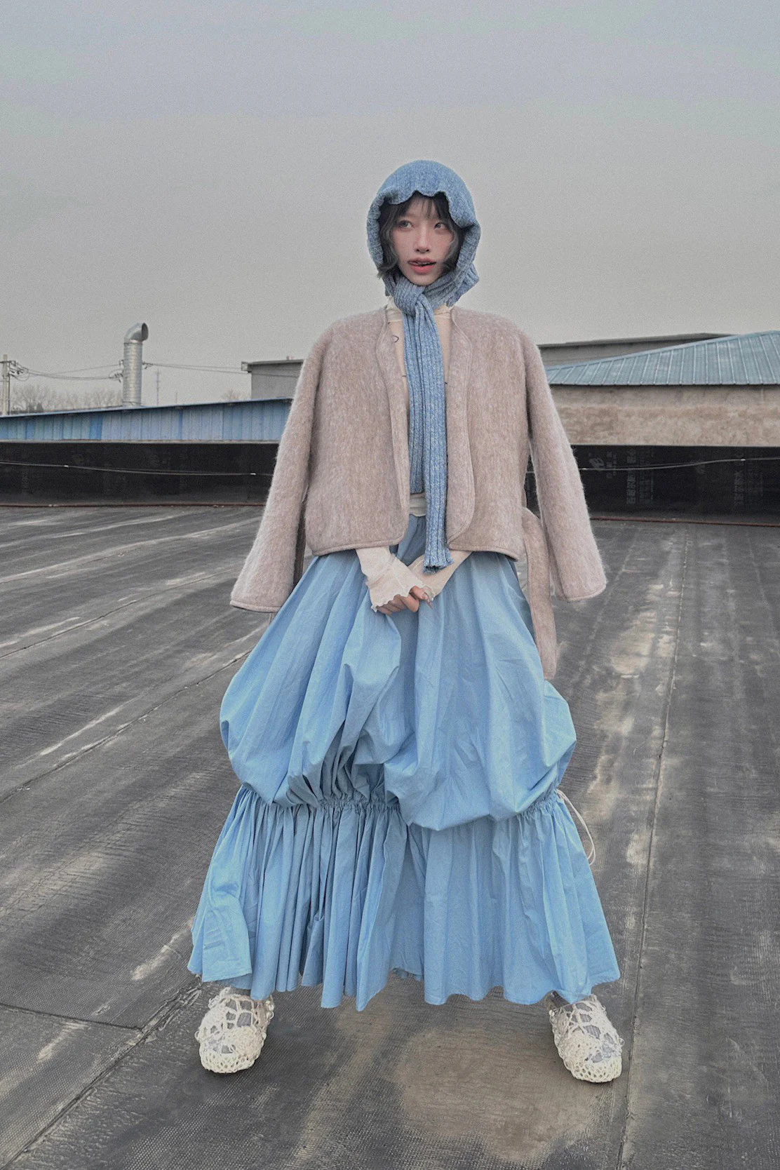 BASERANGE LUCE skirt SKLUC-PO-WI23 blue - Image 15