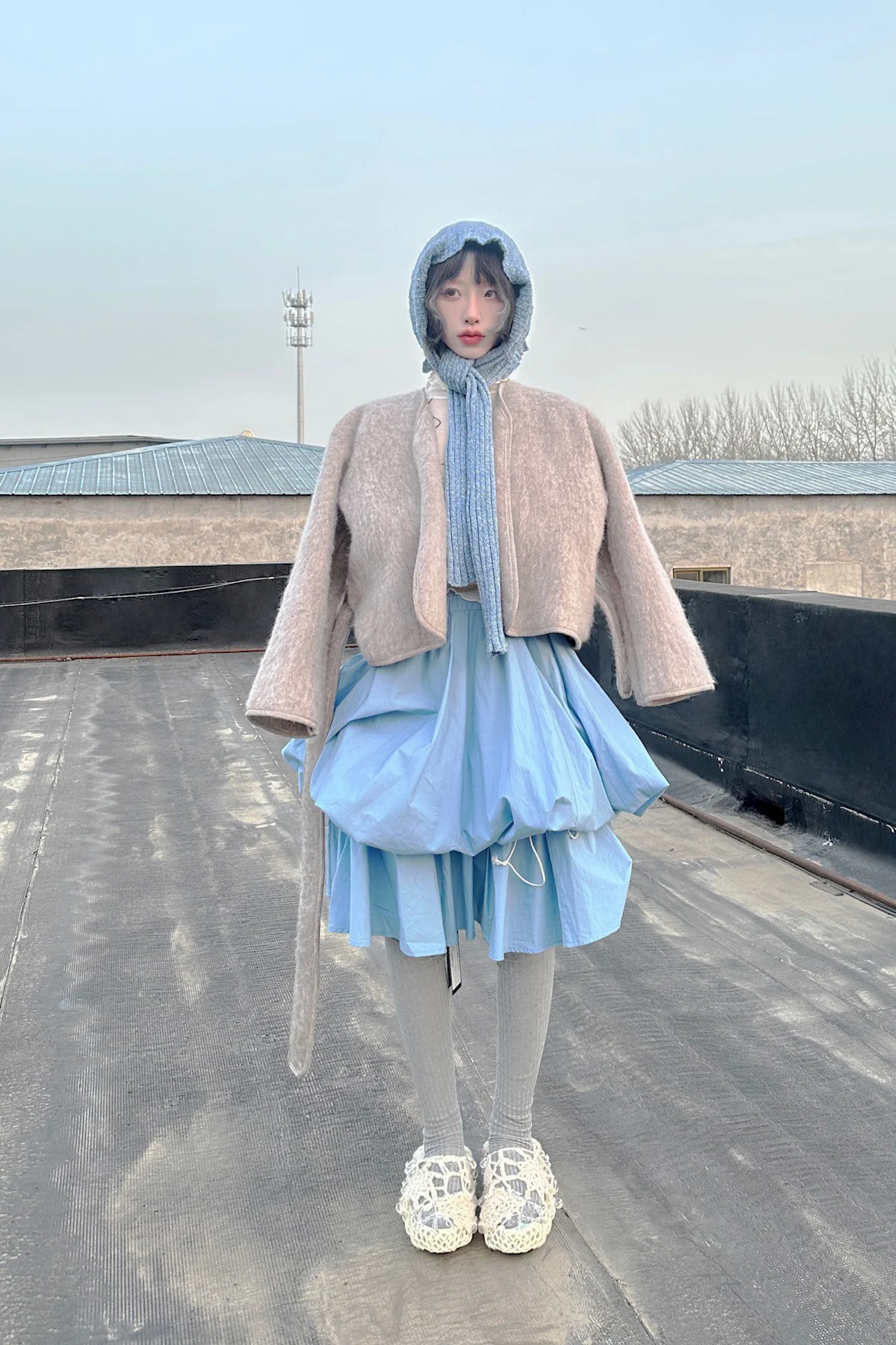 BASERANGE LUCE skirt SKLUC-PO-WI23 blue - Image 16