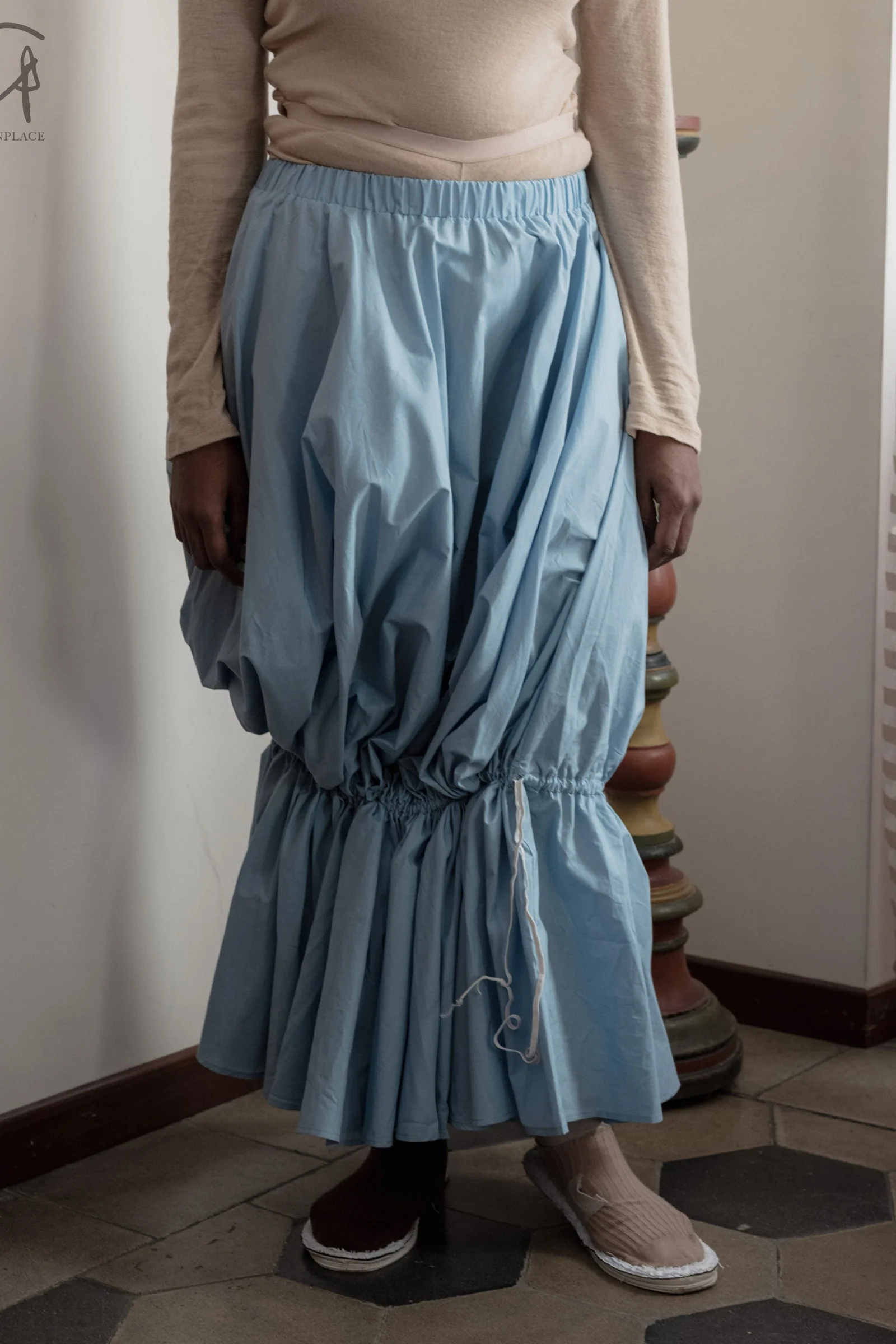 BASERANGE LUCE skirt SKLUC-PO-WI23 blue - Image 7